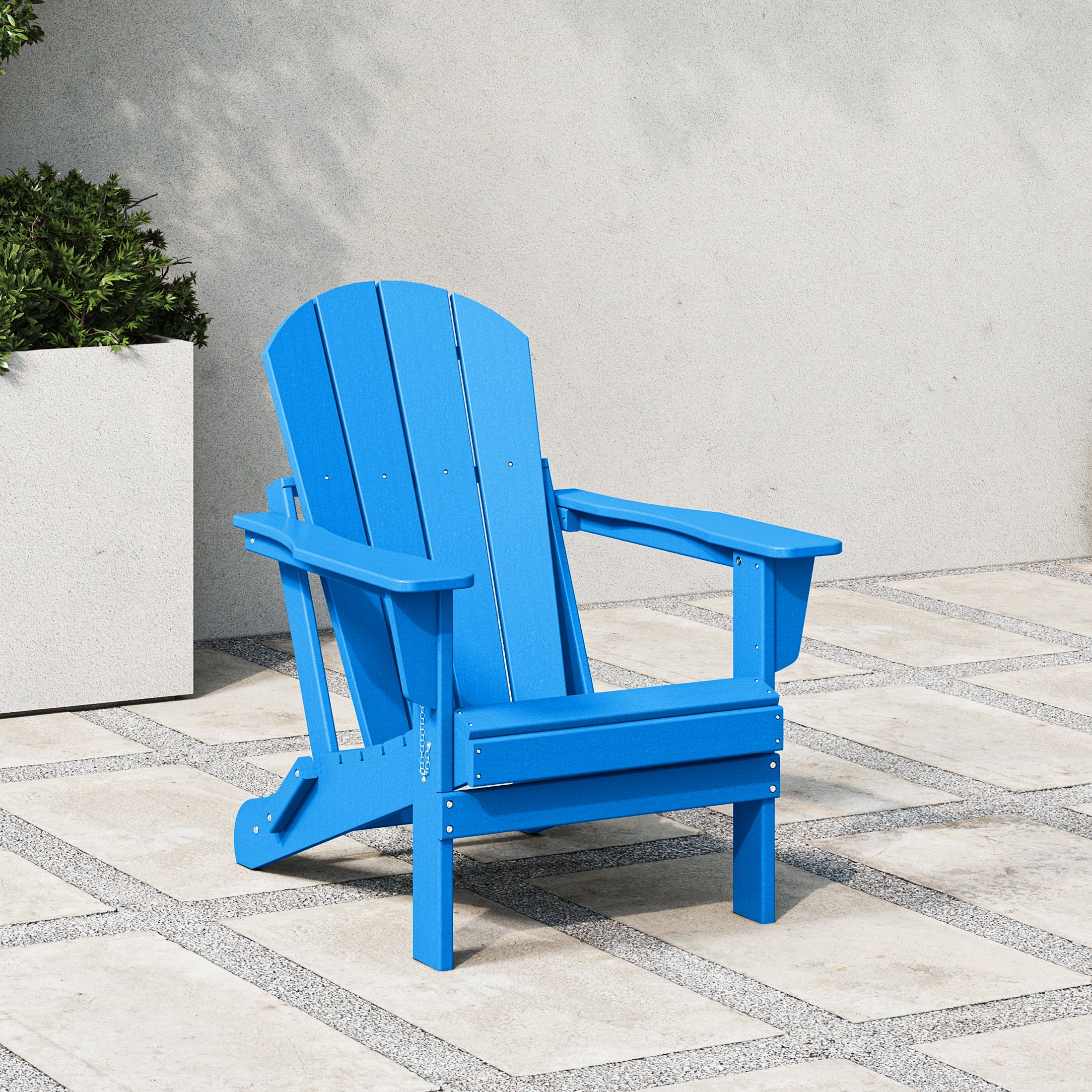 Paradise HDPE Outdoor Patio Folding Poly Adirondack Chair