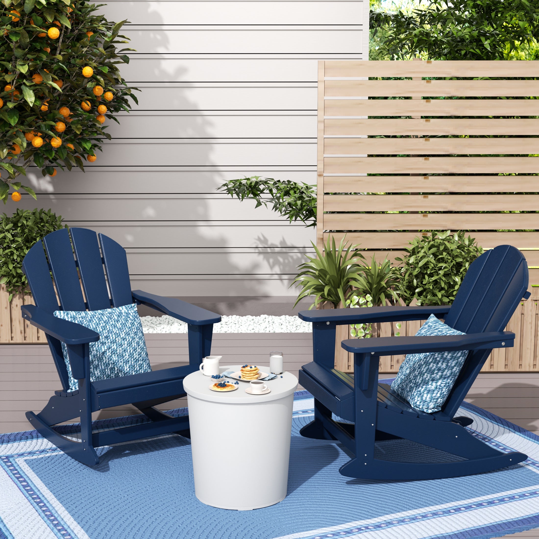 Paradise Westintrends 2 piece set Outdoor / Patio Poly Adirondack rocking chairs ( 2 seater )