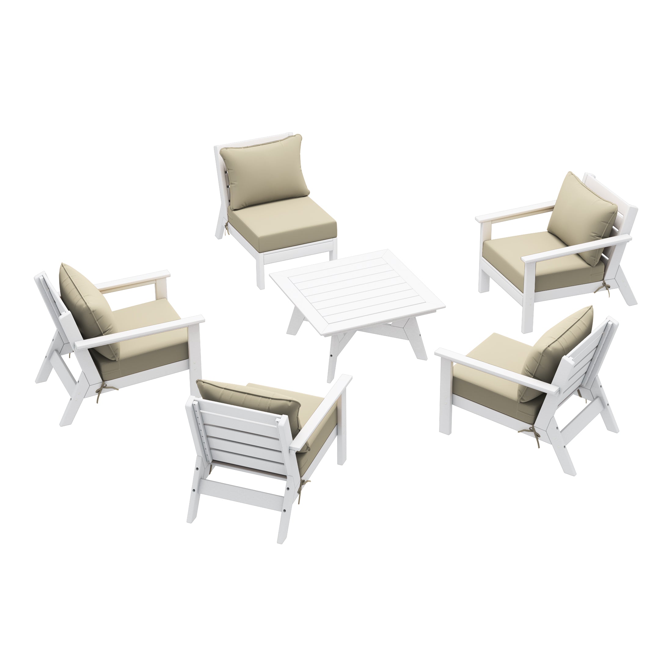 Portsmouth Outdoor 6-Piece Modular Sectional Patio Furniture Sofa Set