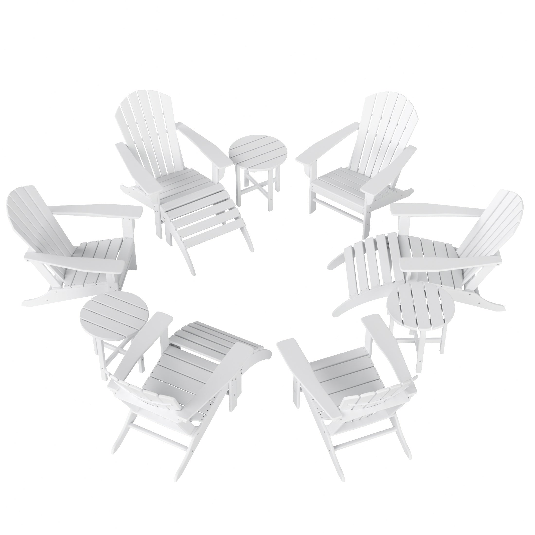 Portside Dylan 12 Piece Outdoor Adirondack Chair With Ottoman And Side Table