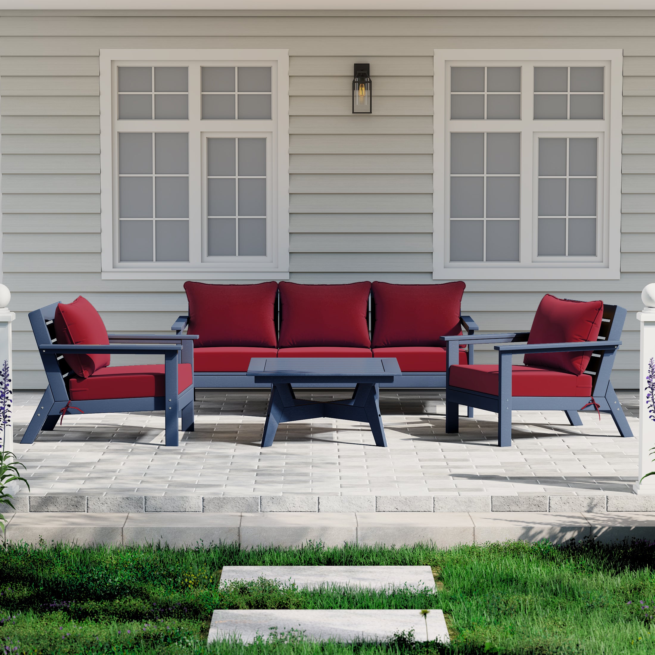 Portsmouth Outdoor 6-Piece Modular Sectional Patio Furniture Sofa Set