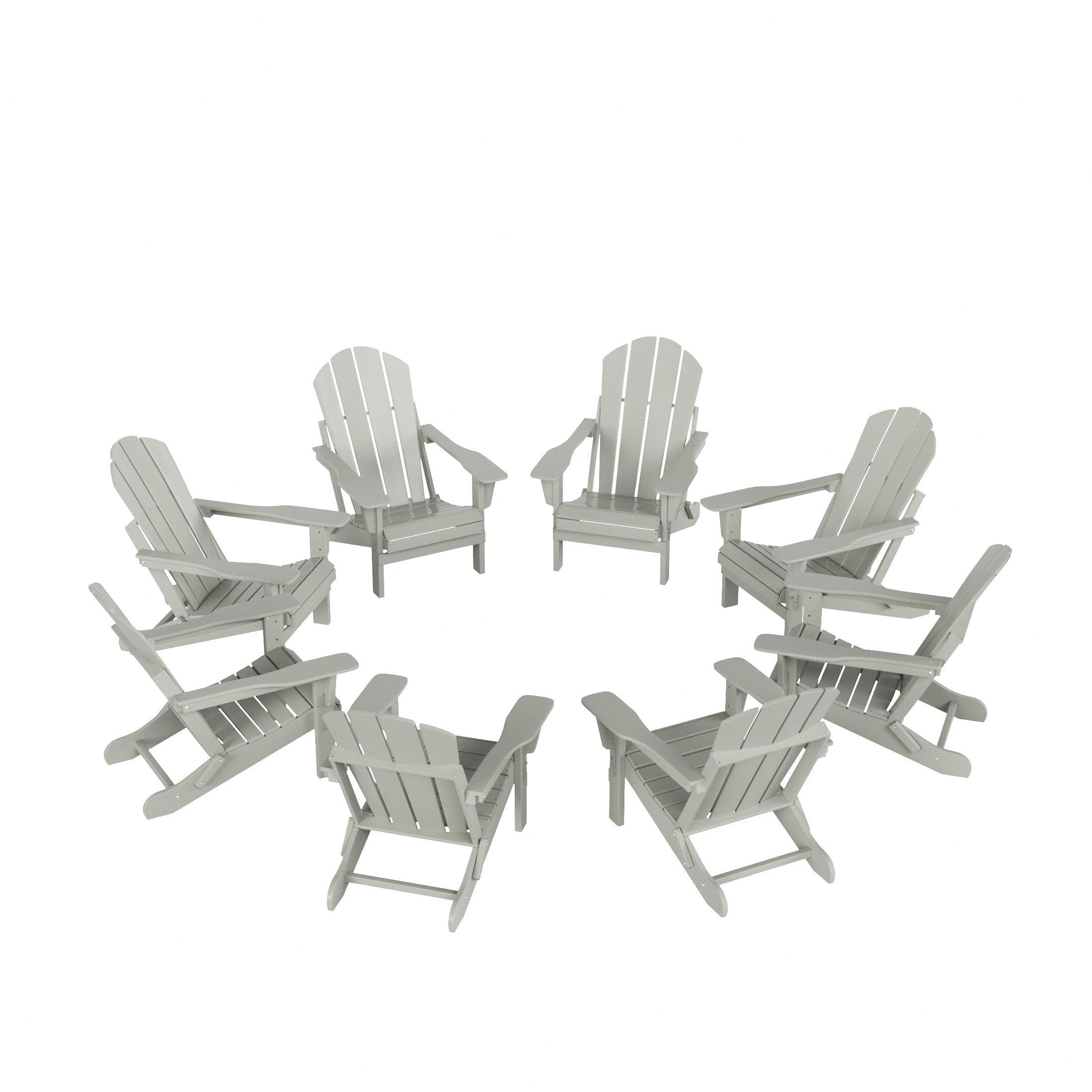 Paradise Malibu Outdoor Folding Poly Adirondack Chair (Set of 8)