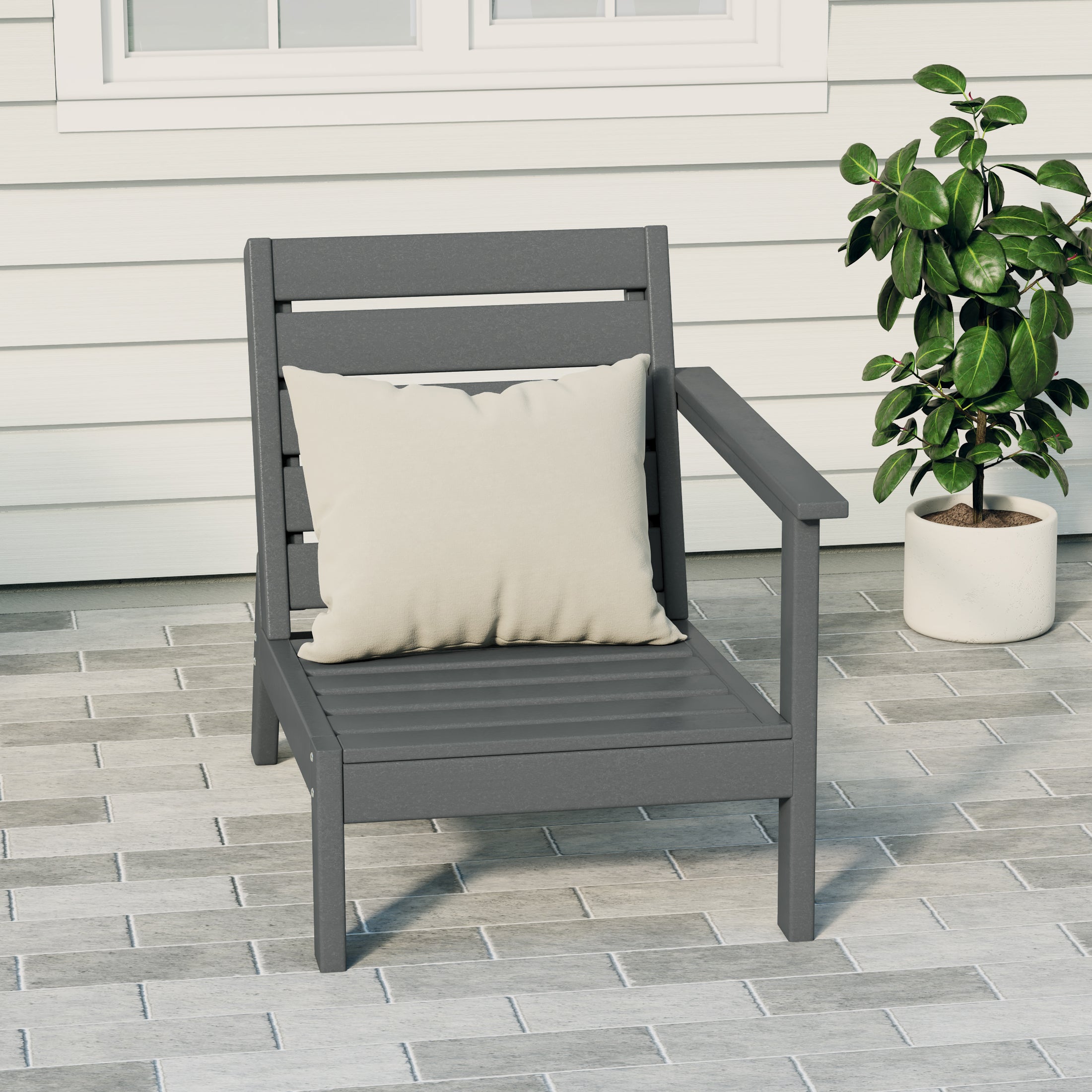 Portsmouth Outdoor Patio HDPE Deep Seating Right Arm Facing Modern Corner Chair