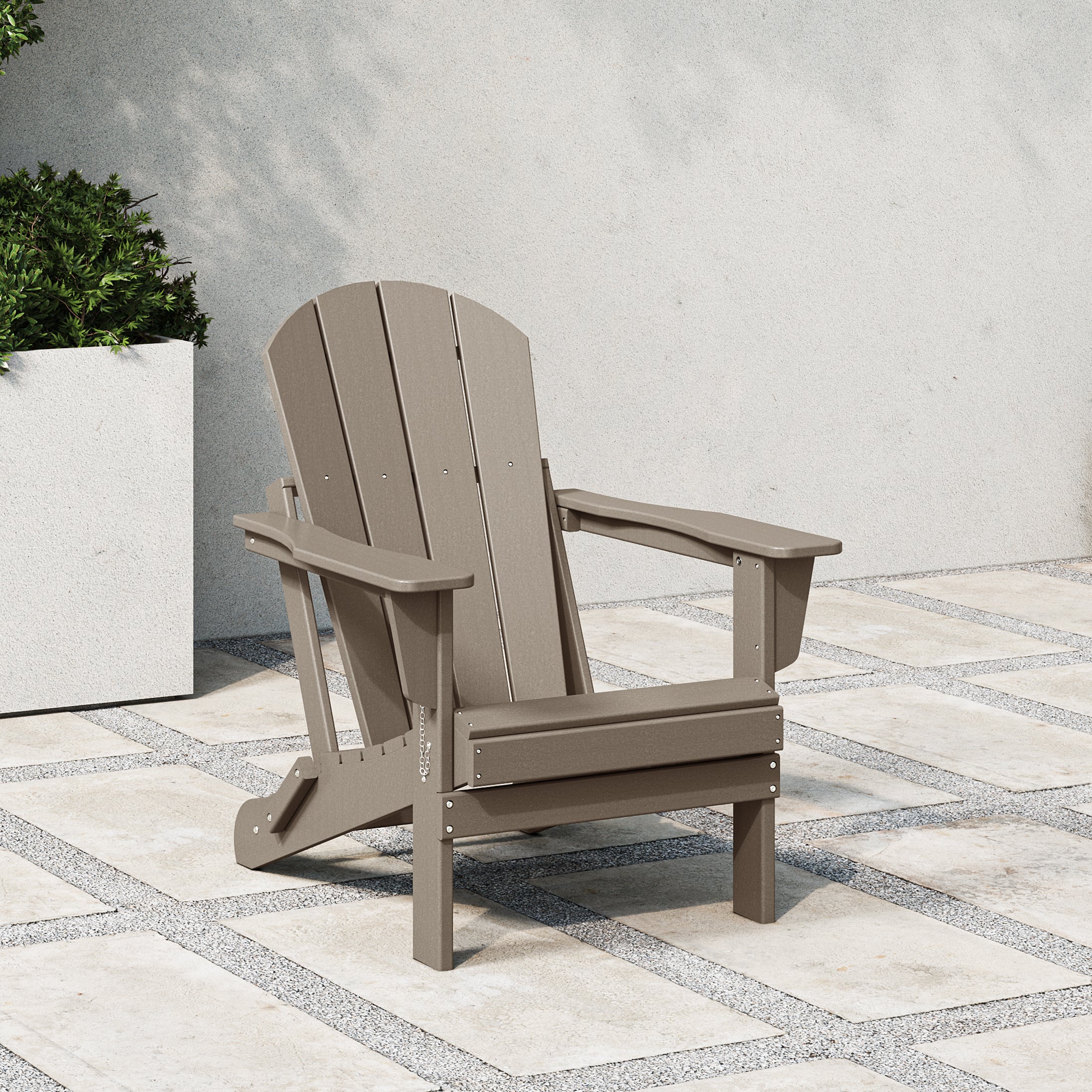 Paradise HDPE Outdoor Patio Folding Poly Adirondack Chair