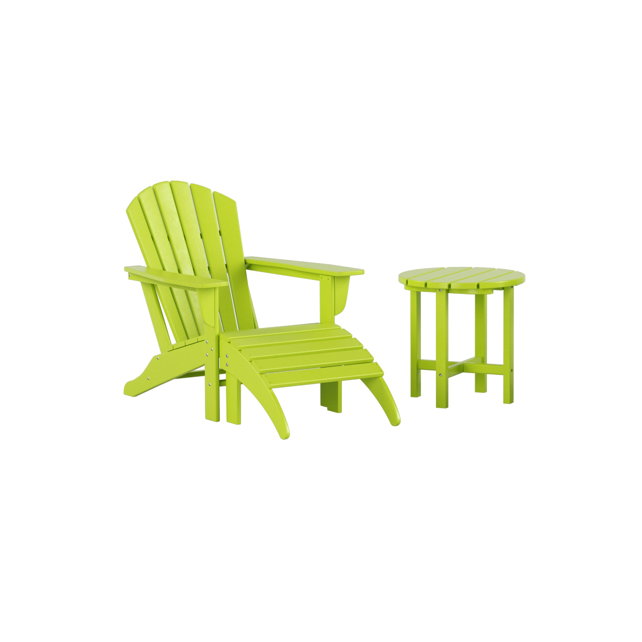 Portside Outdoor Adirondack Chair With Ottoman And Side Table 3-Piece Set