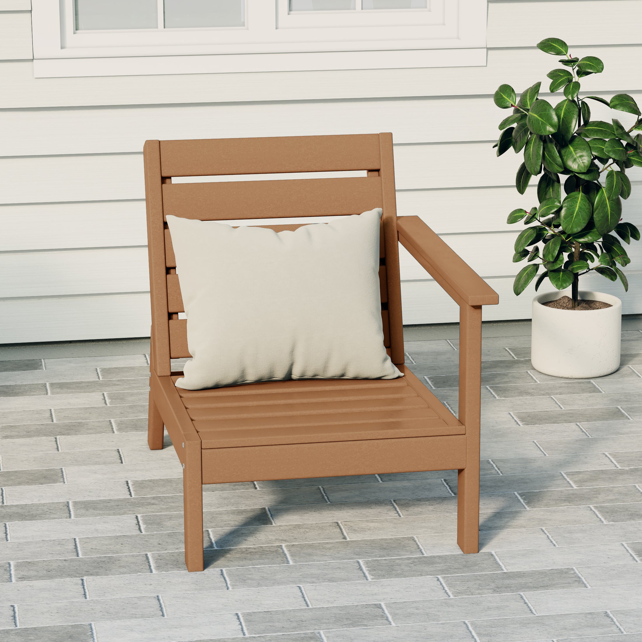 Portsmouth Outdoor Patio HDPE Deep Seating Right Arm Facing Modern Corner Chair