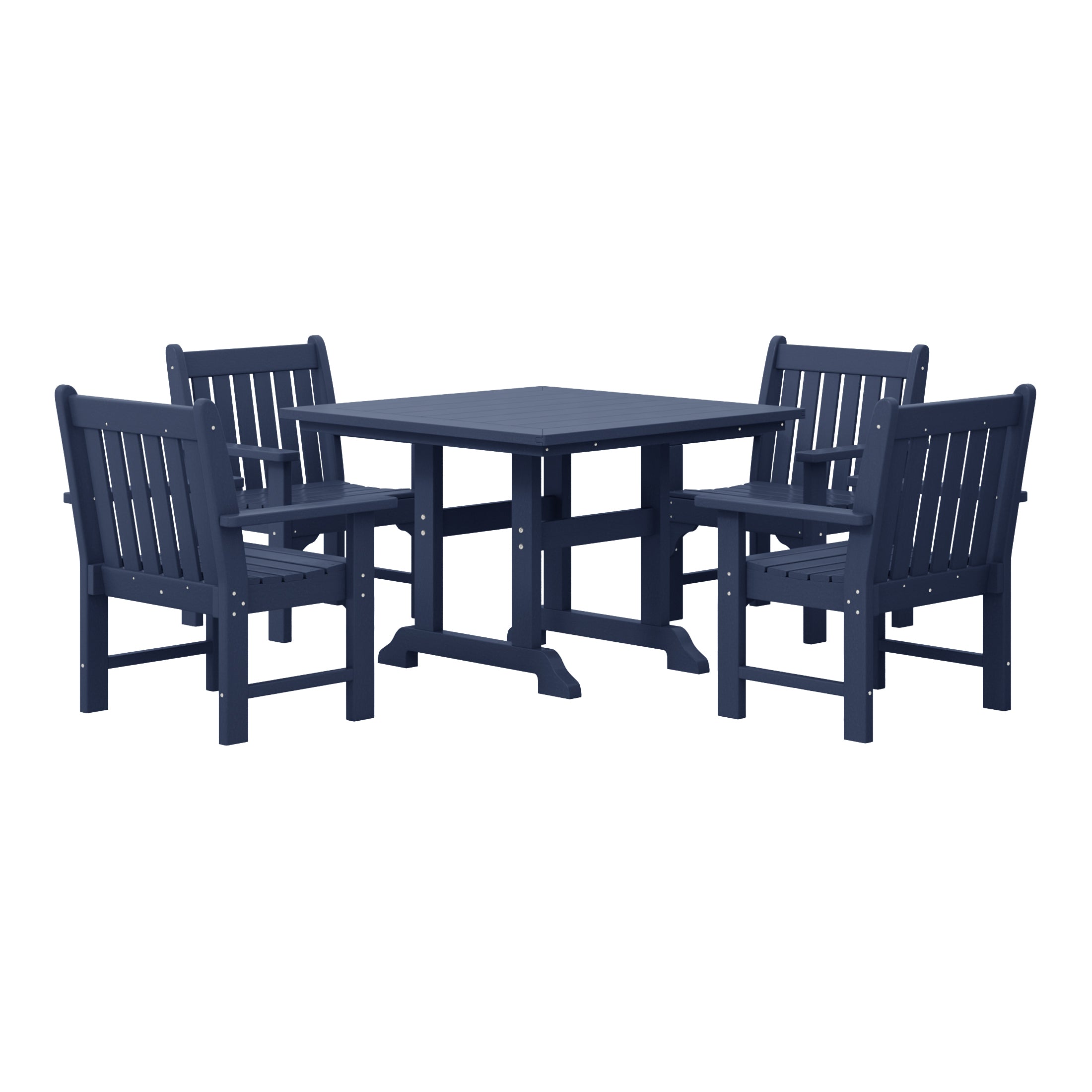 Paradise 5-Piece HDPE Outdoor Patio Chair and Square Table Dining Set