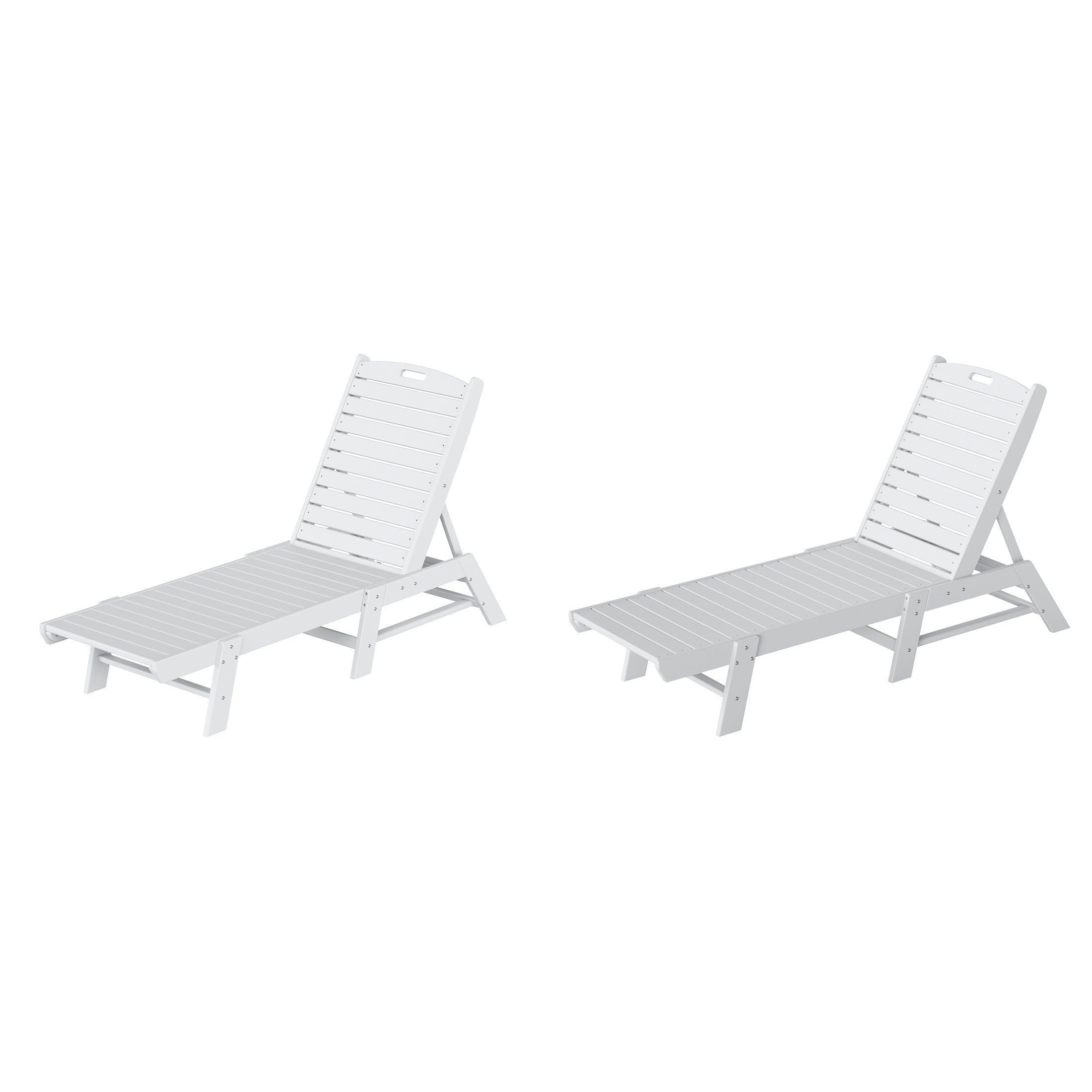 Paradise Malibu Poly Reclining Outdoor Patio Chaise Lounge Chair Adjustable (Set of 2)