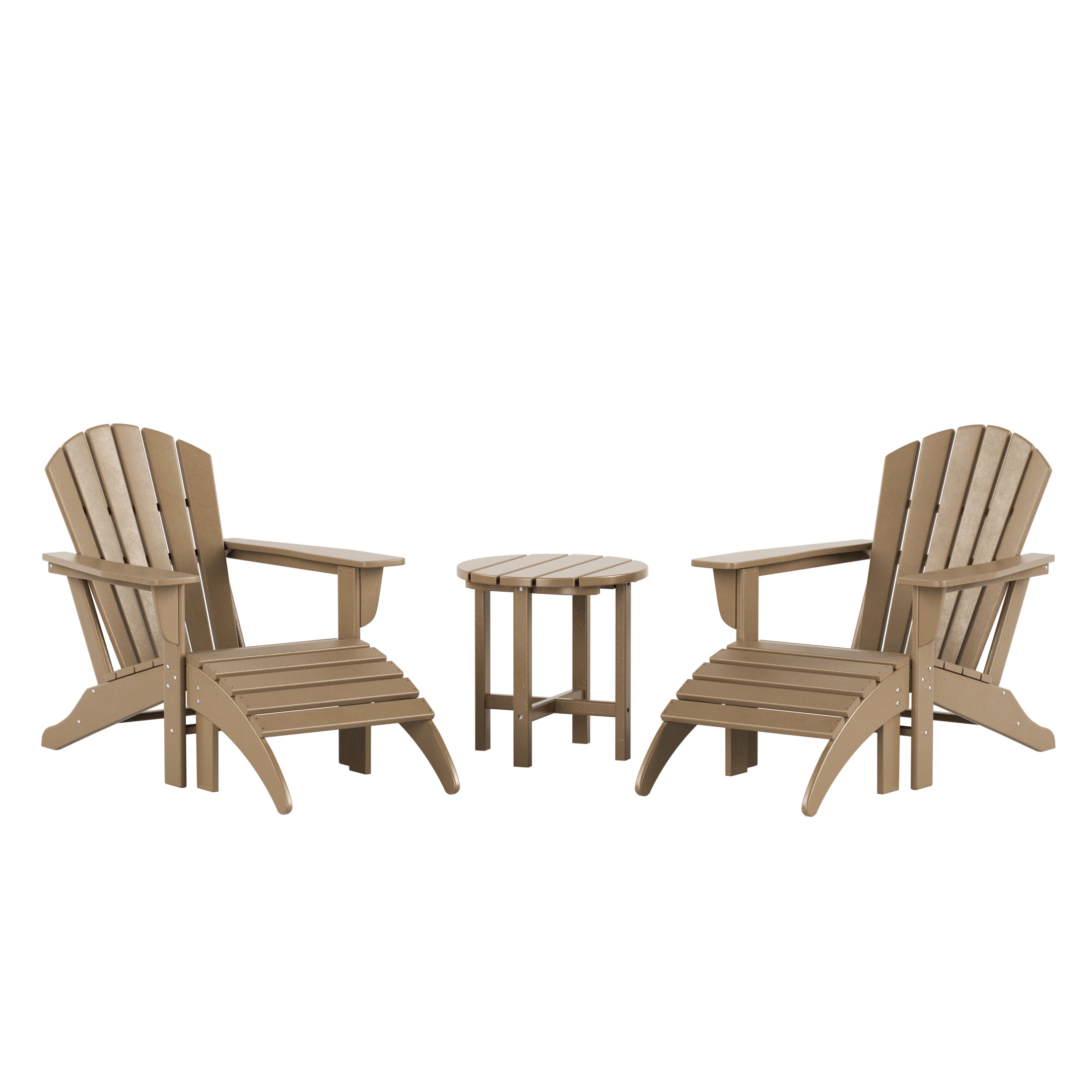 Portside Outdoor Adirondack Chair With Ottoman And Side Table 5-Piece Set