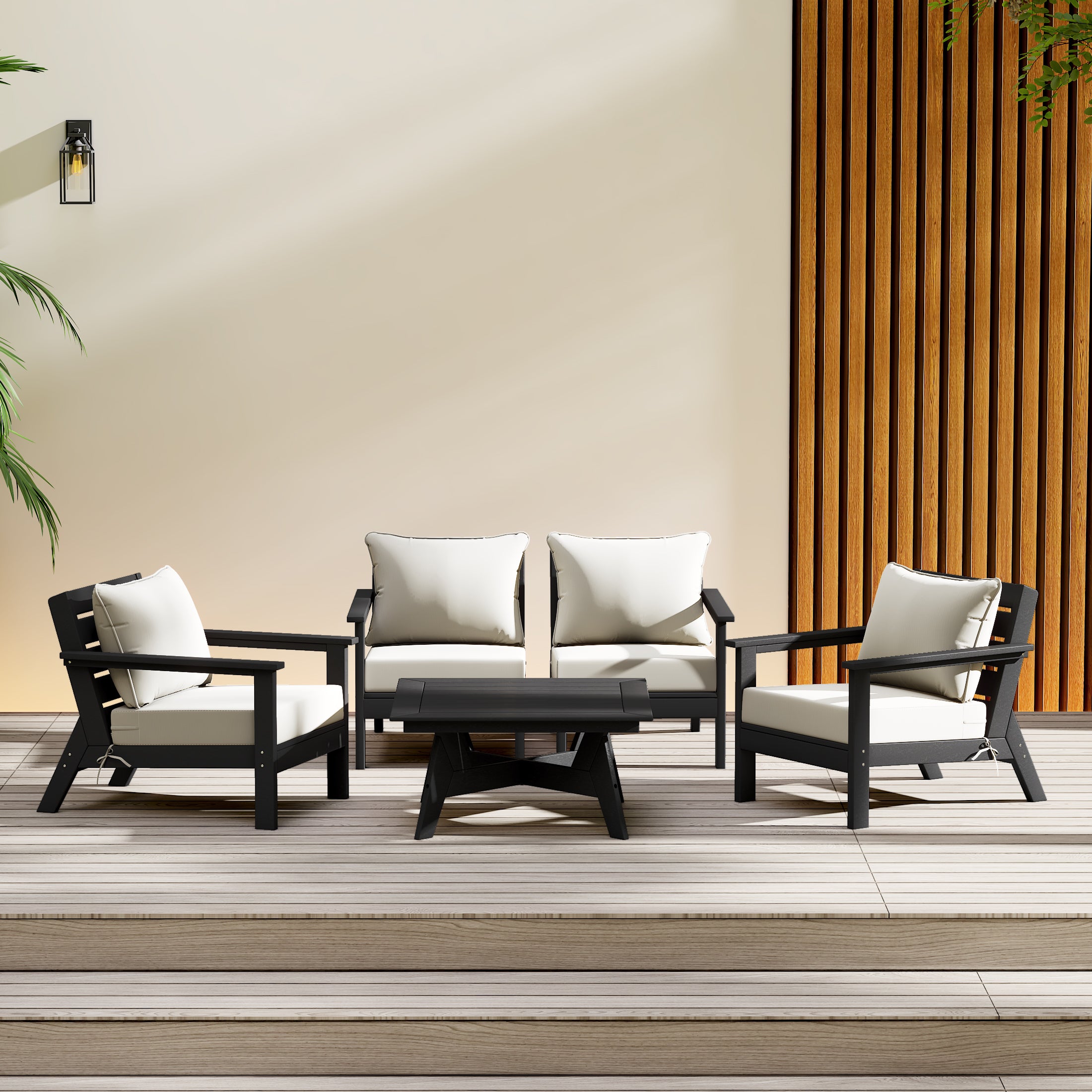 Portsmouth Outdoor 5-Piece Modular Sectional Patio Furniture Seating Set