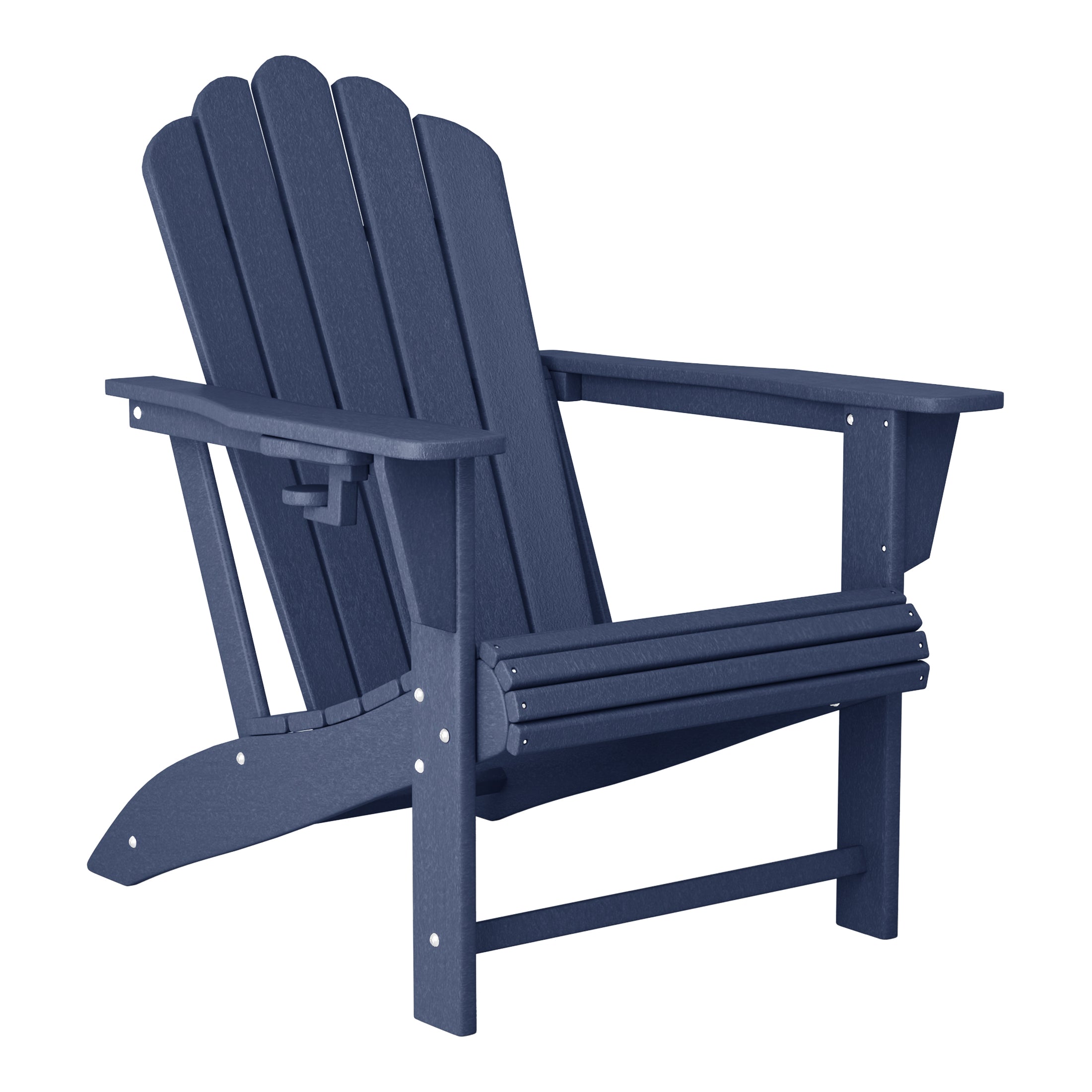 Lakeview Outdoor Patio HDPE Adirondack Chair With Cup Holder and Table Set