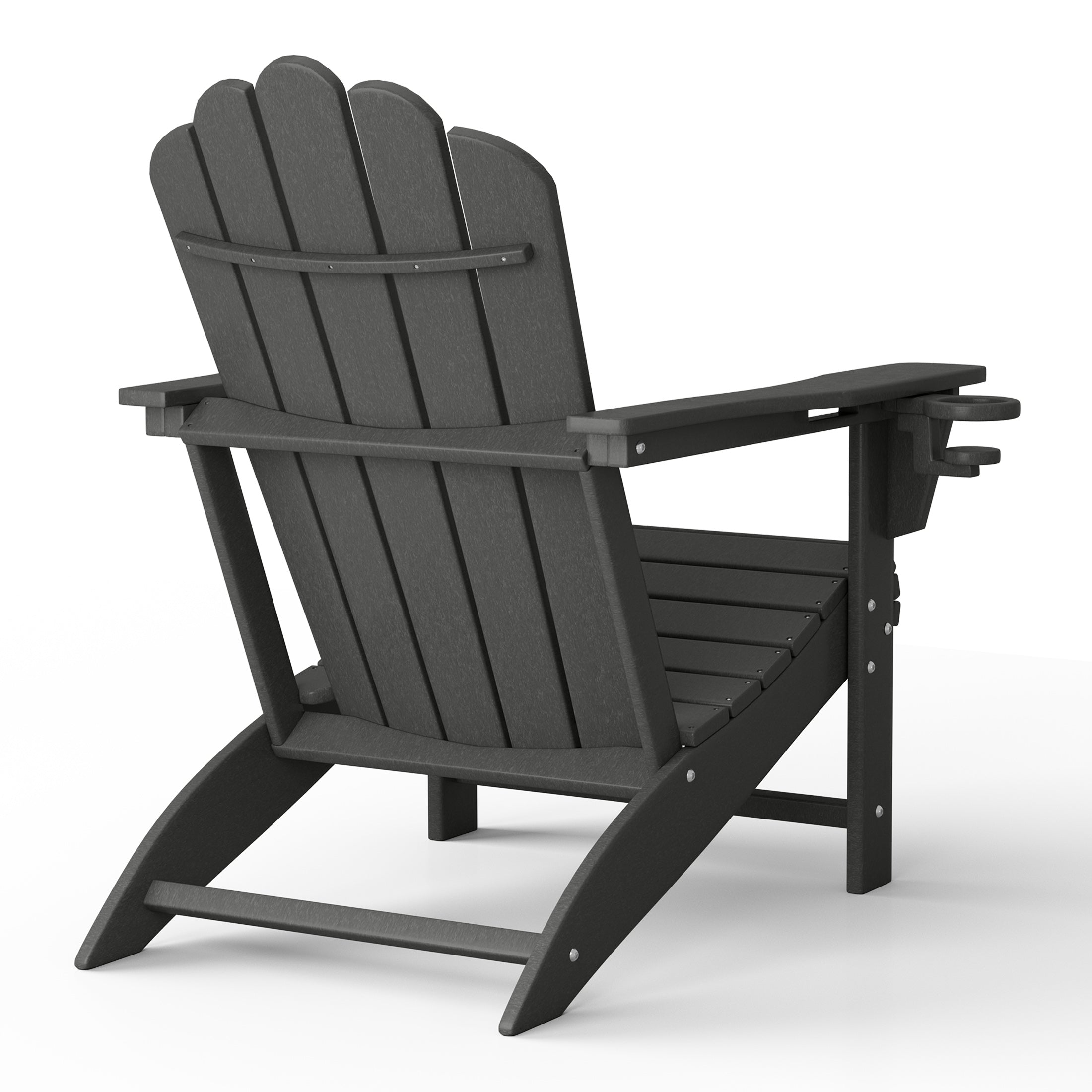 Lakeview Outdoor Patio HDPE Adirondack Chair With Cup Holder