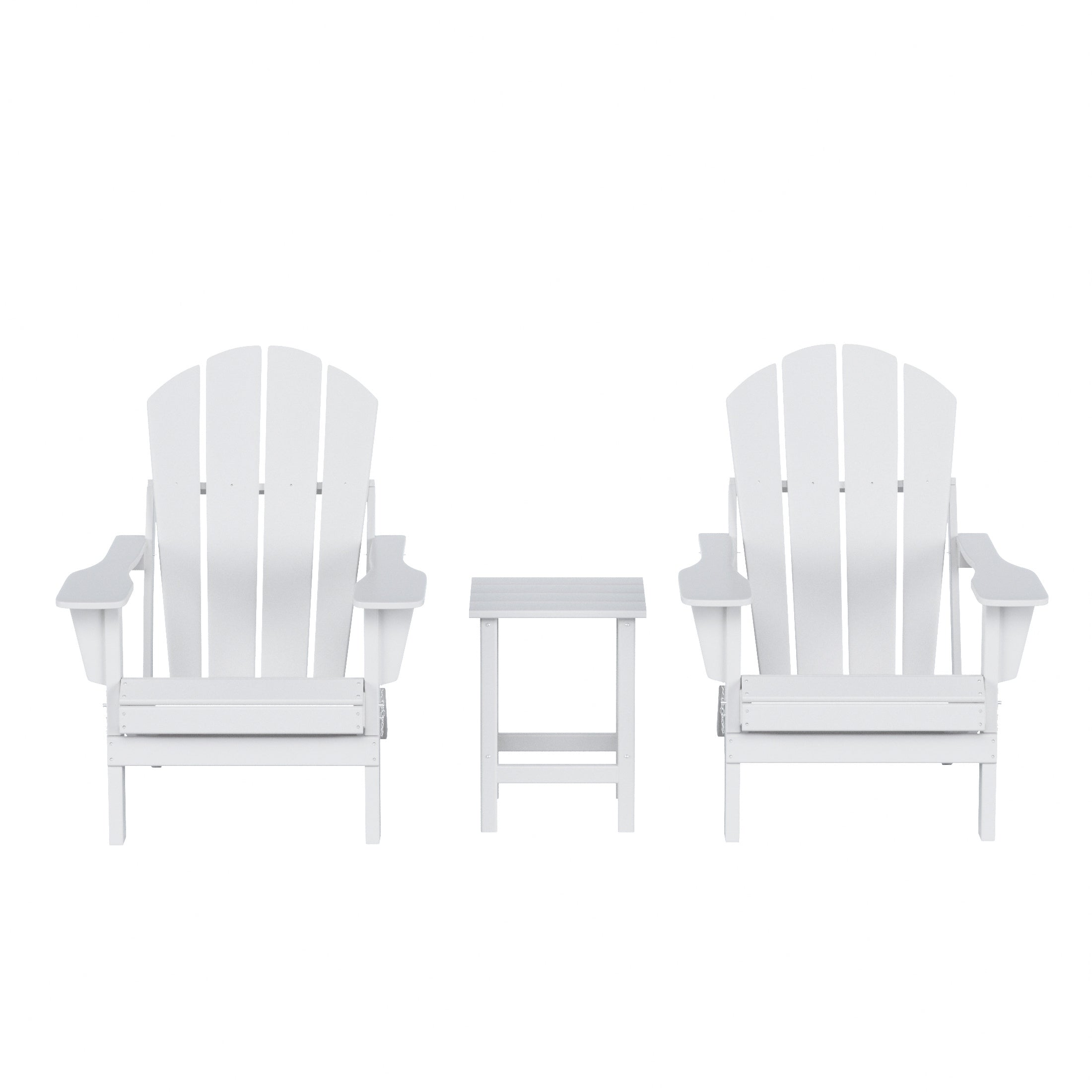 Paradise Westintrends 3-Piece set Outdoor / Patio Poly Adirondack chair set with a side table ( 2 seater )