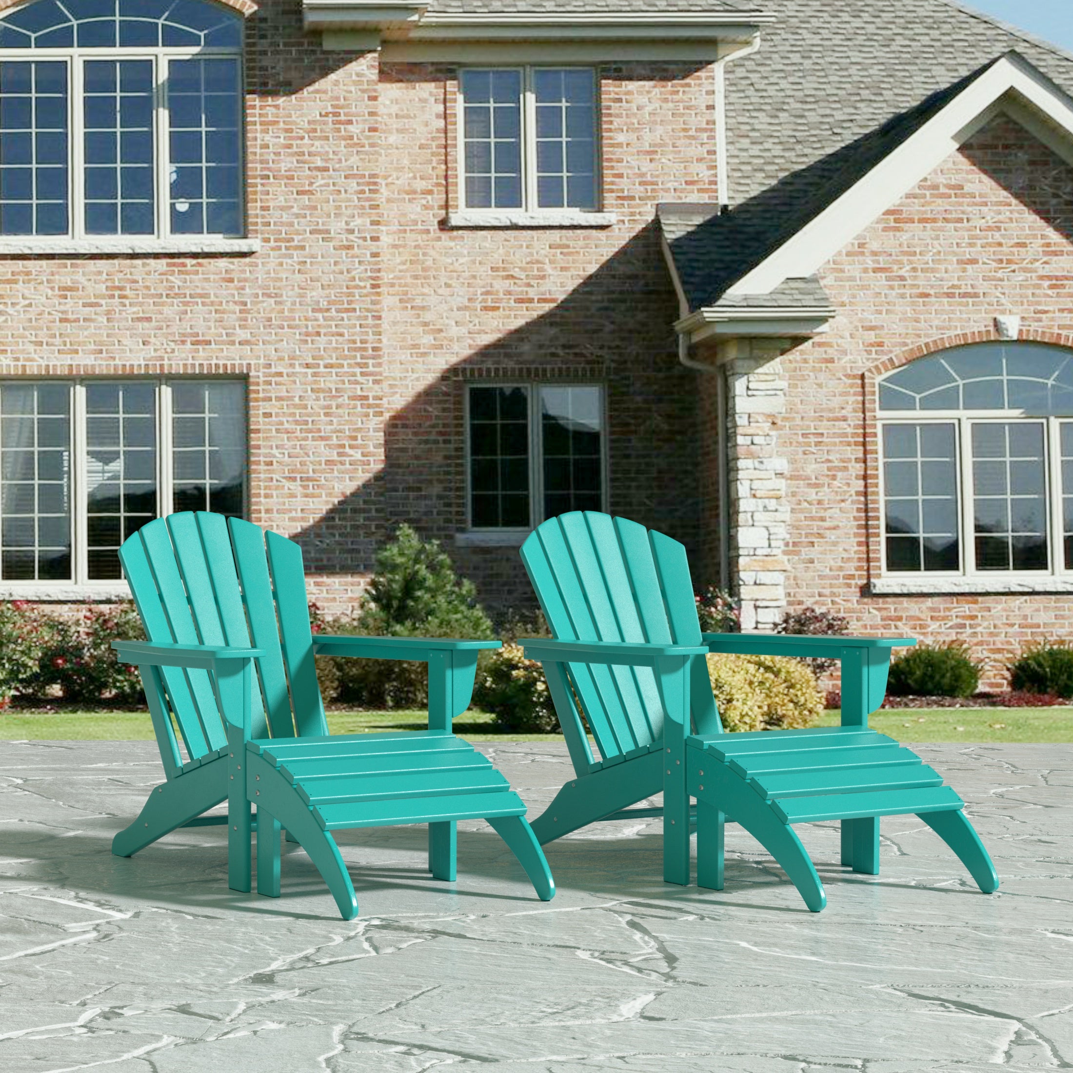 Portside Outdoor Adirondack Chair With Ottoman 4-Piece Set