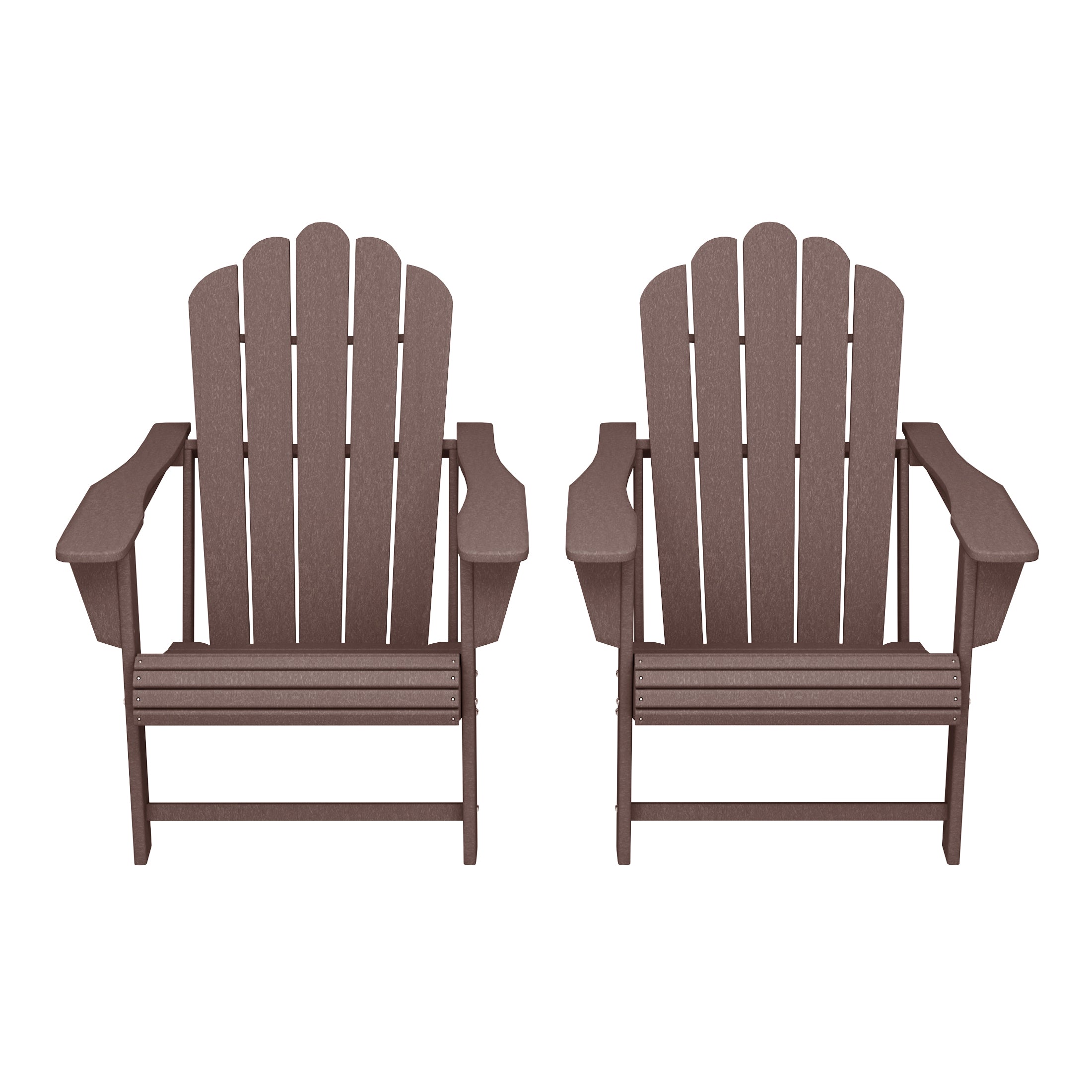 Lakeview Outdoor Patio HDPE Adirondack Chairs With Cup Holders (Set of 2)