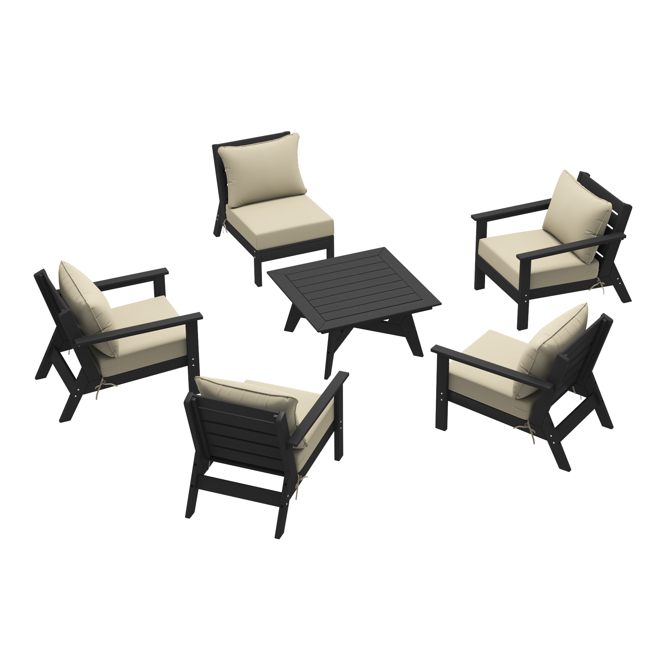 Portsmouth Outdoor 6-Piece Modular Sectional Patio Furniture Sofa Set