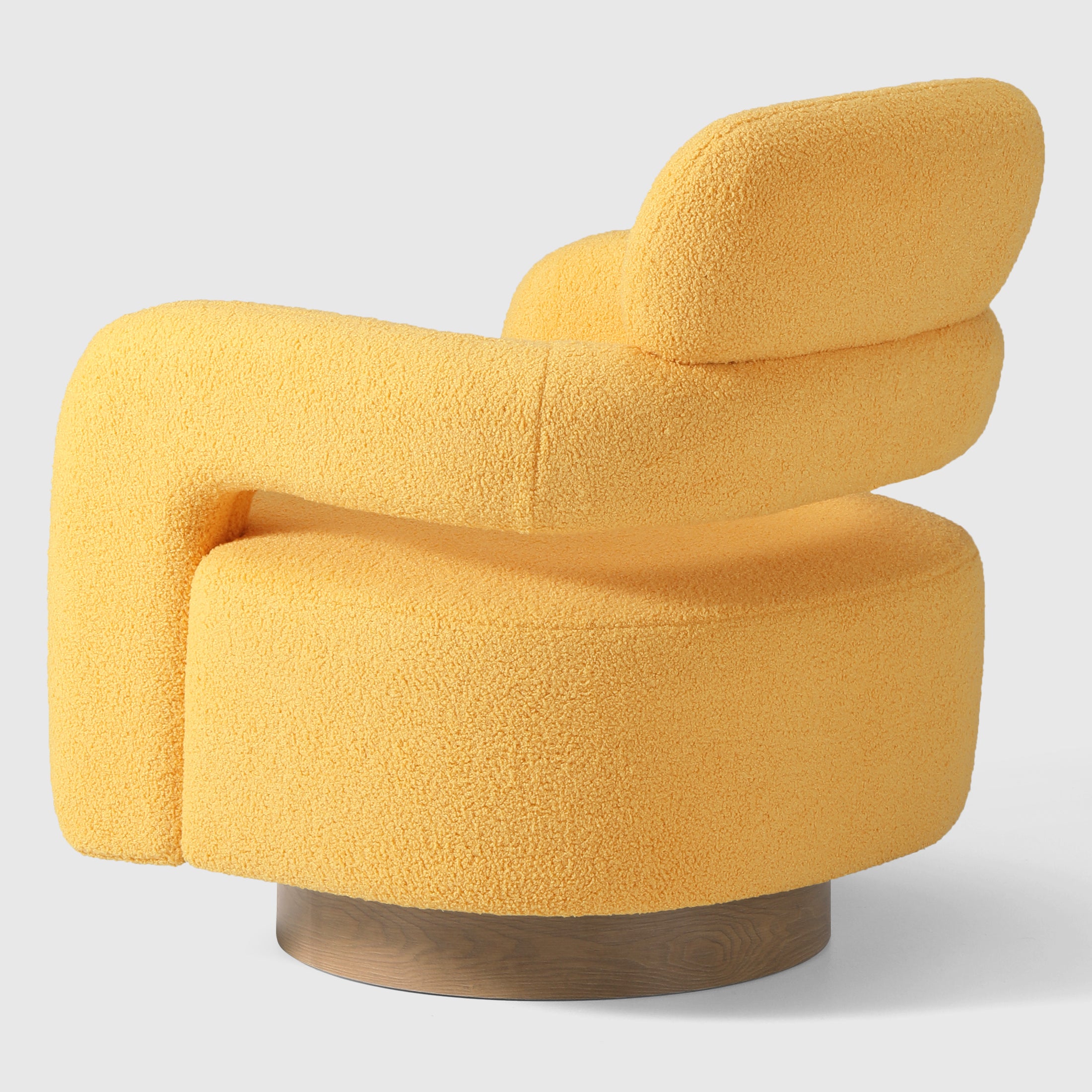 Celine Mid-Century Modern Round Sherpa Swivel Barrel Accent Chair