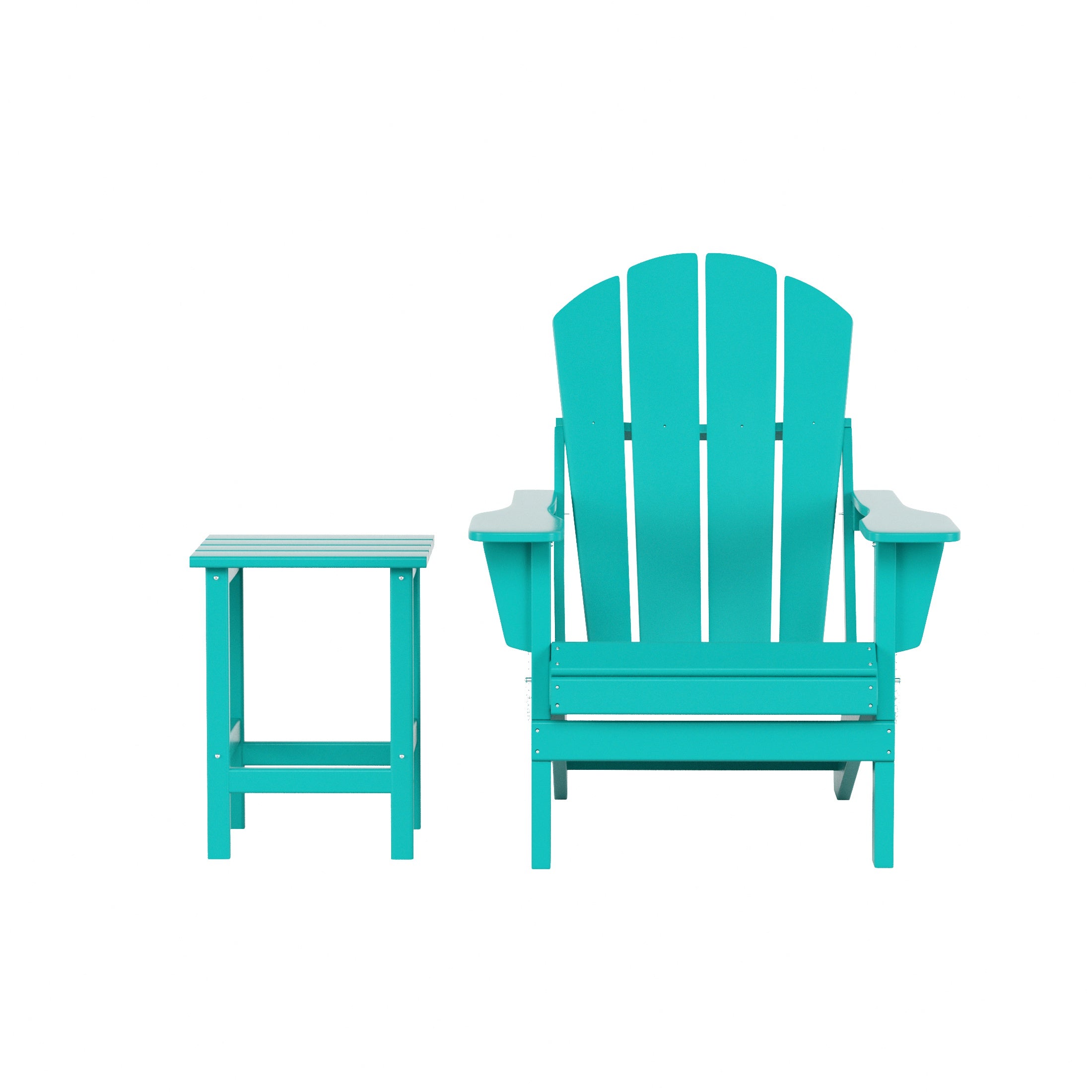 Paradise Westintrends 2 piece set outdoor folding Poly Adirondack chair with side table