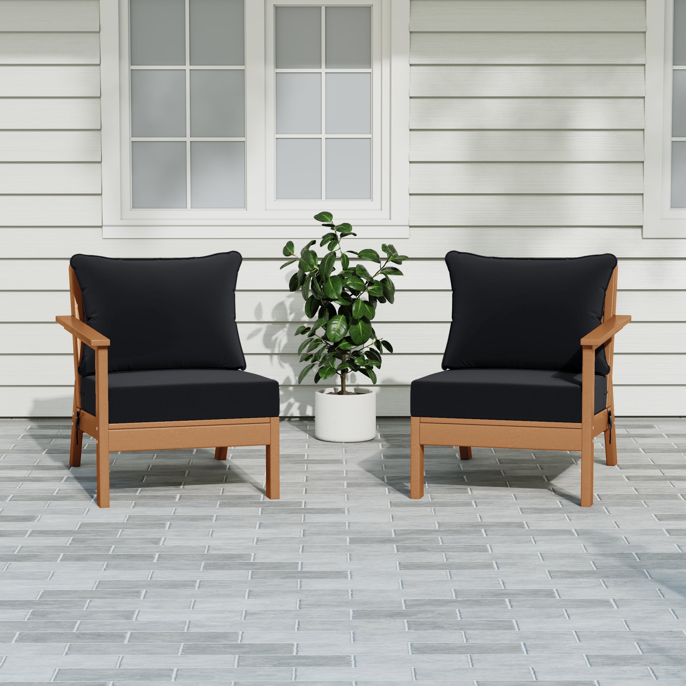 Portsmouth Outdoor Patio HDPE Loveseat Sofa with Patio Cushions