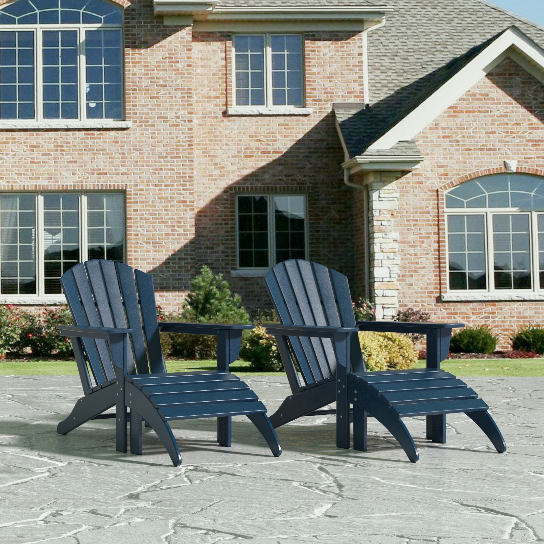 Portside Outdoor Adirondack Chair With Ottoman 4-Piece Set