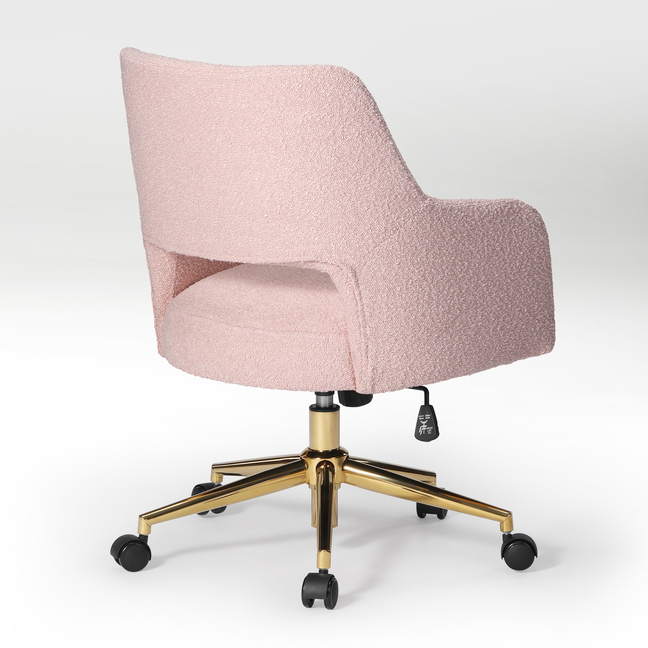 Amélie Modern Adjustable Height and Swivel Vanity Chair with Wheels