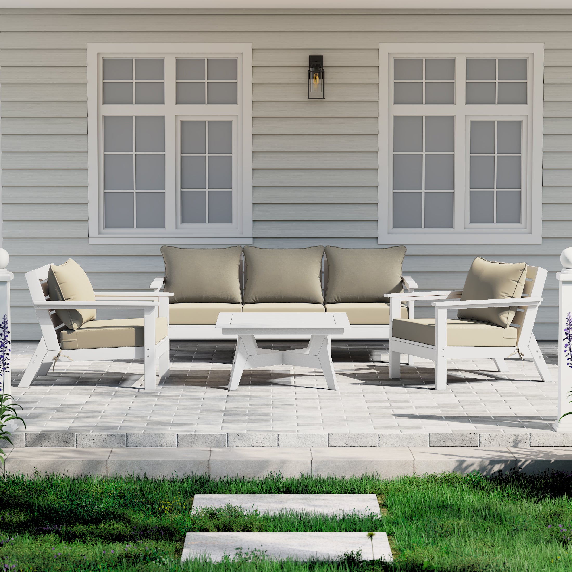 Portsmouth Outdoor 6-Piece Modular Sectional Patio Furniture Sofa Set