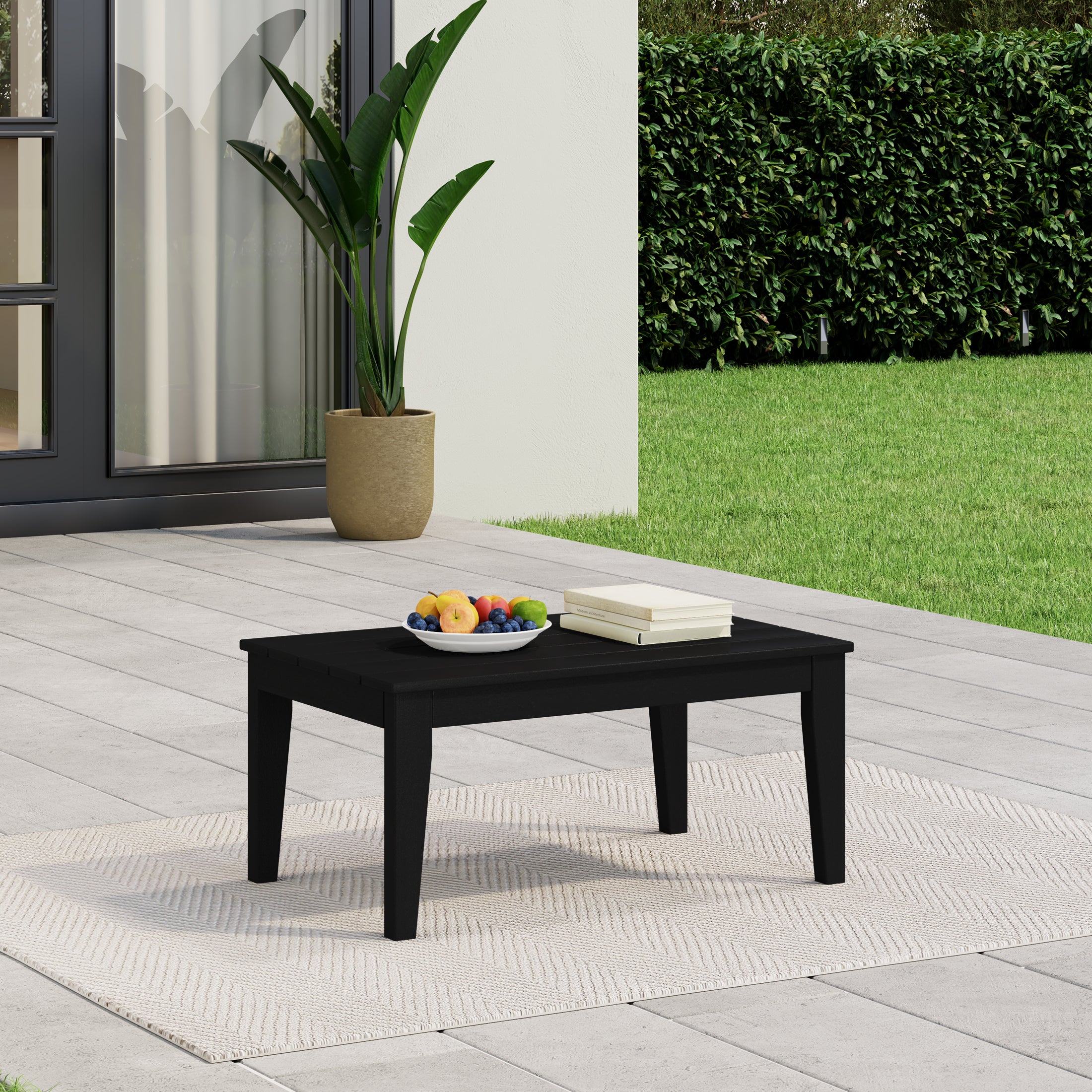 Paradise Low Outdoor HDPE Patio Rectangle Coffee Table