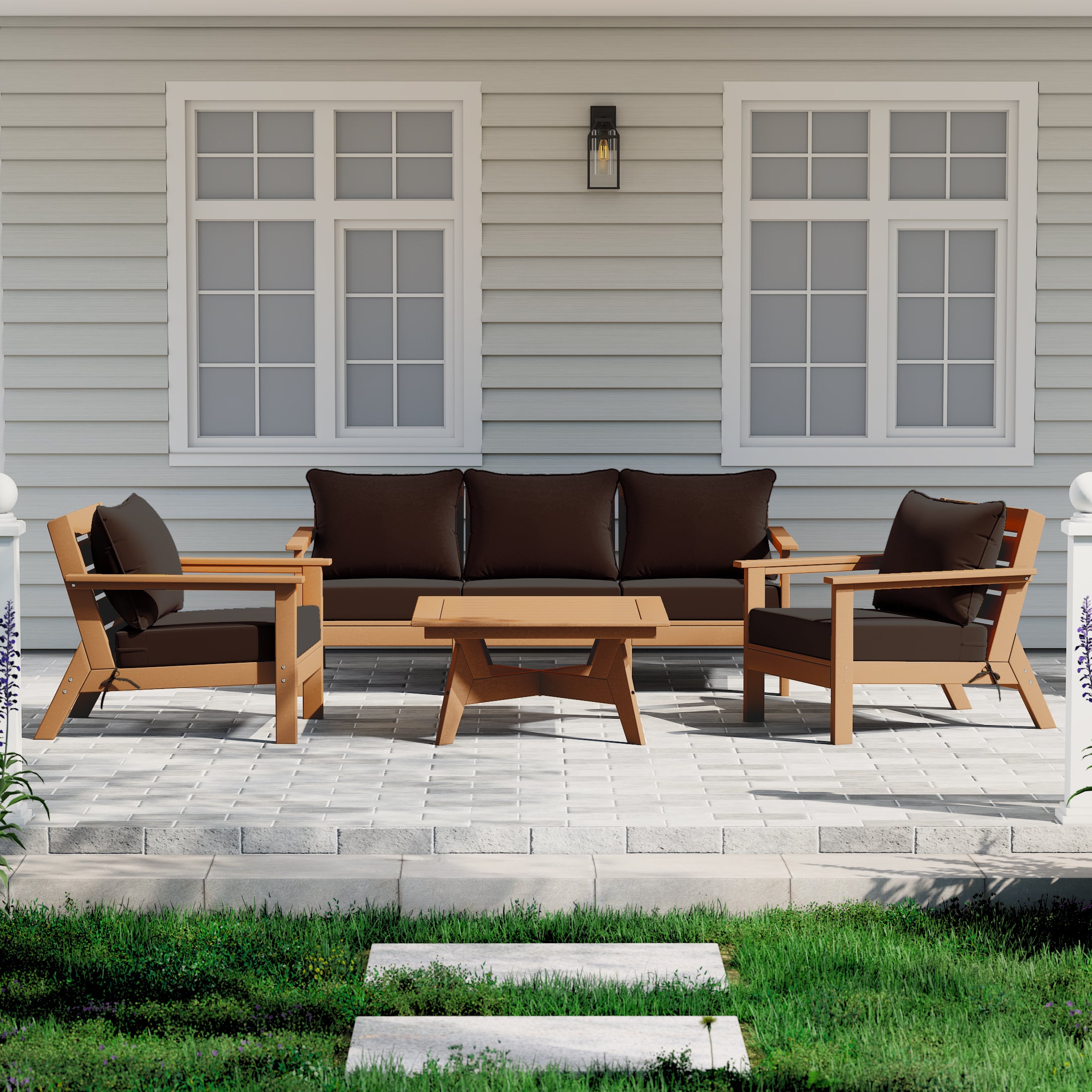 Portsmouth Outdoor 6-Piece Modular Sectional Patio Furniture Sofa Set