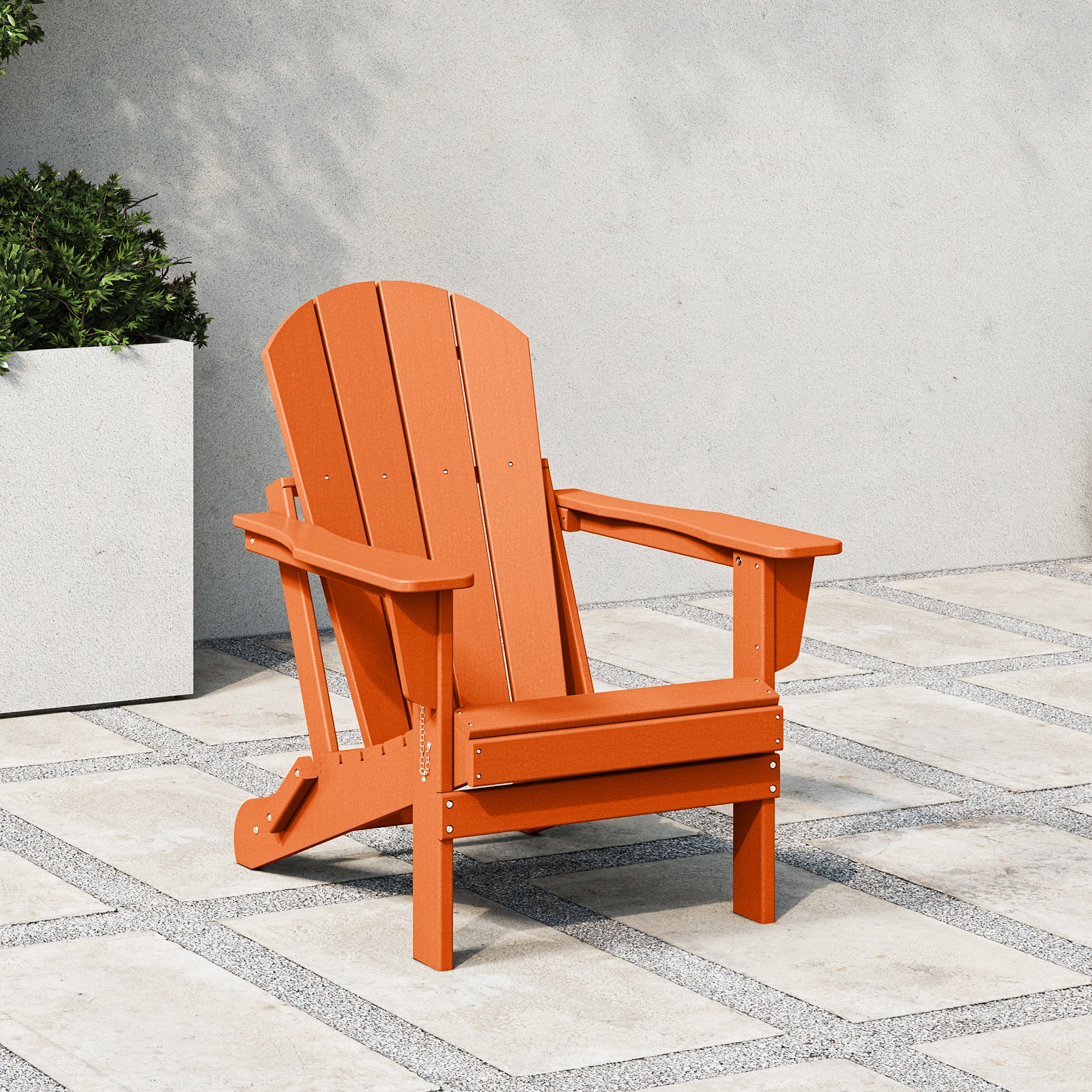 Paradise HDPE Outdoor Patio Folding Poly Adirondack Chair