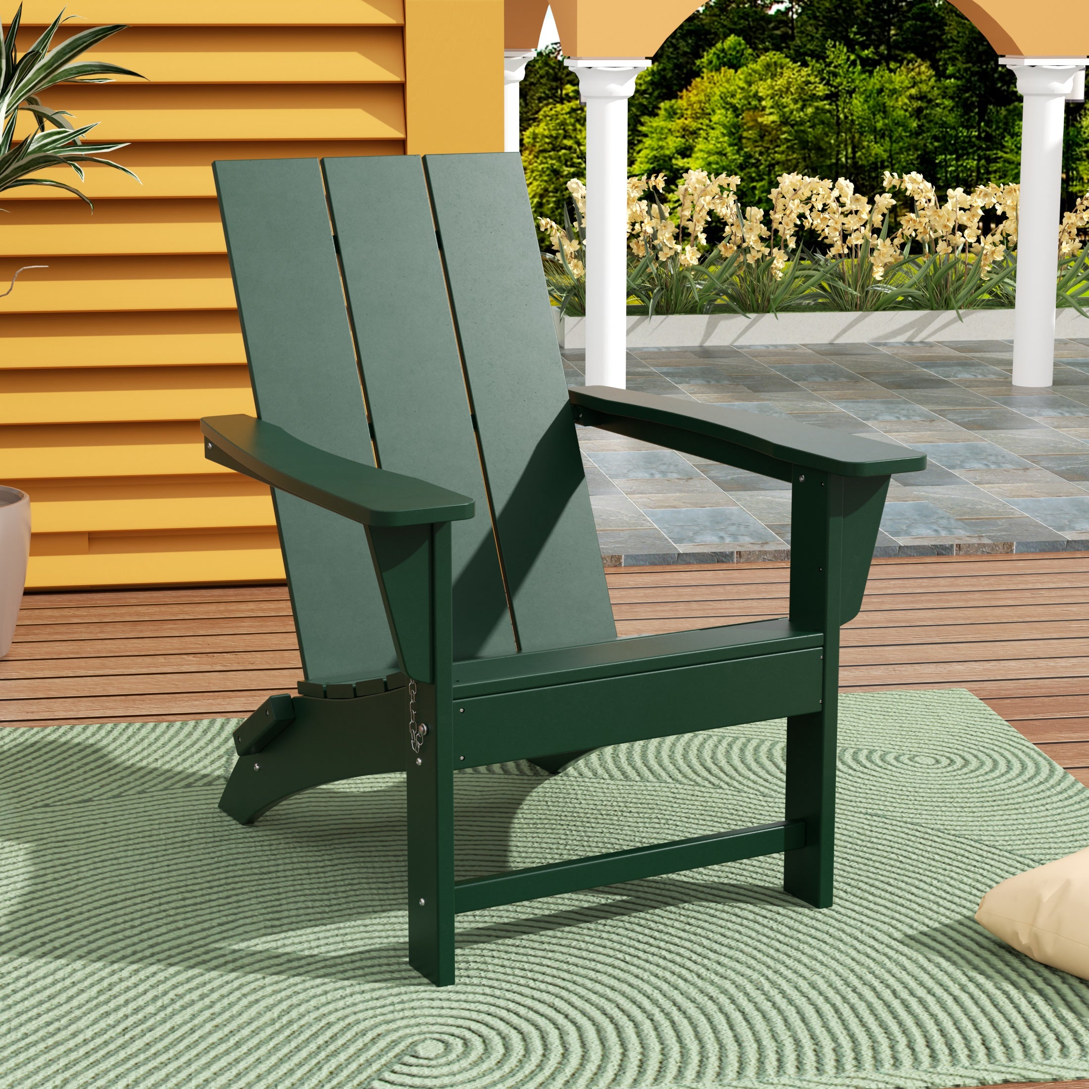 Palms HDPE Modern Outdoor Patio Folding Adirondack Chair