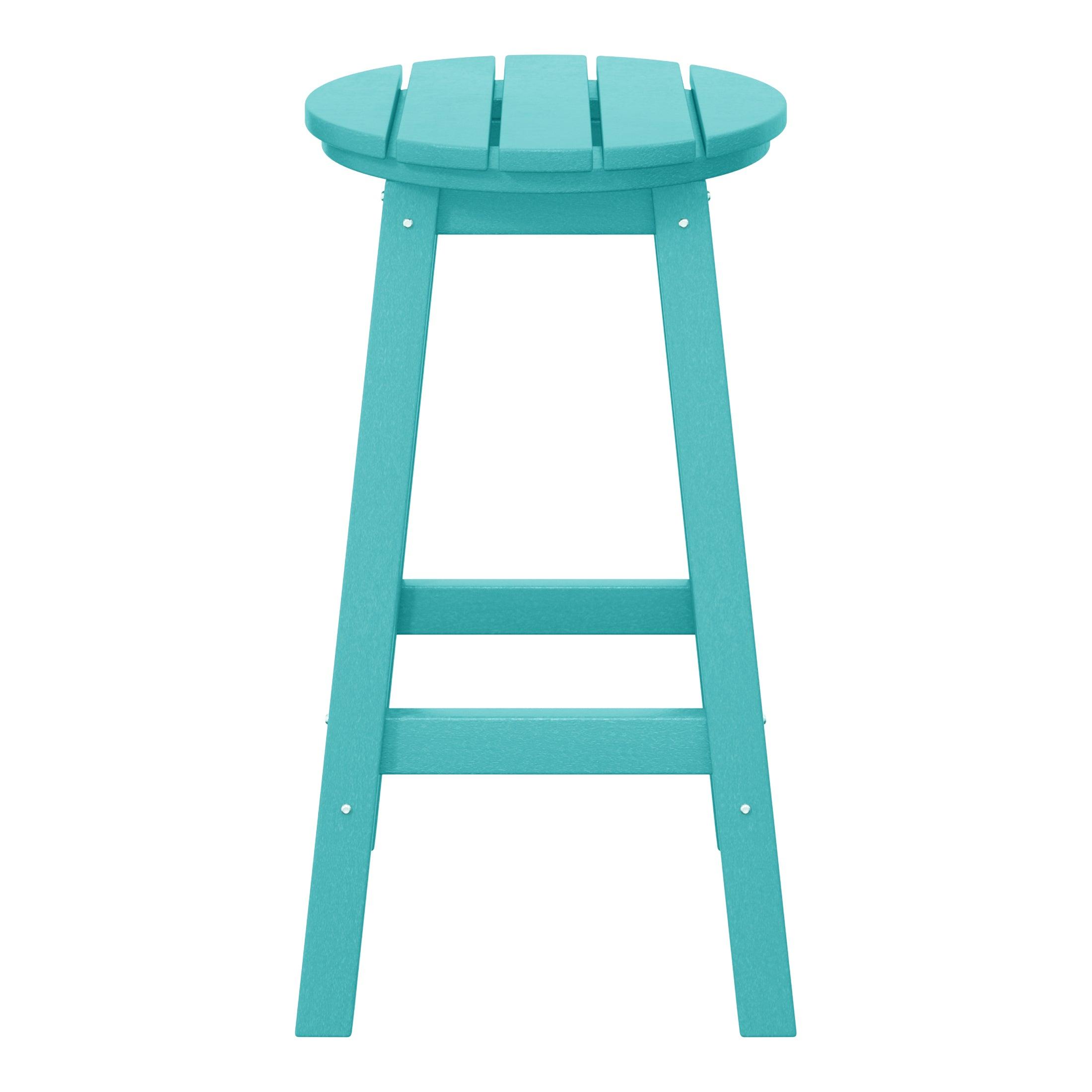 Paradise 24" HDPE Round Outdoor Patio Counter Height Bar Stool - Costaelm