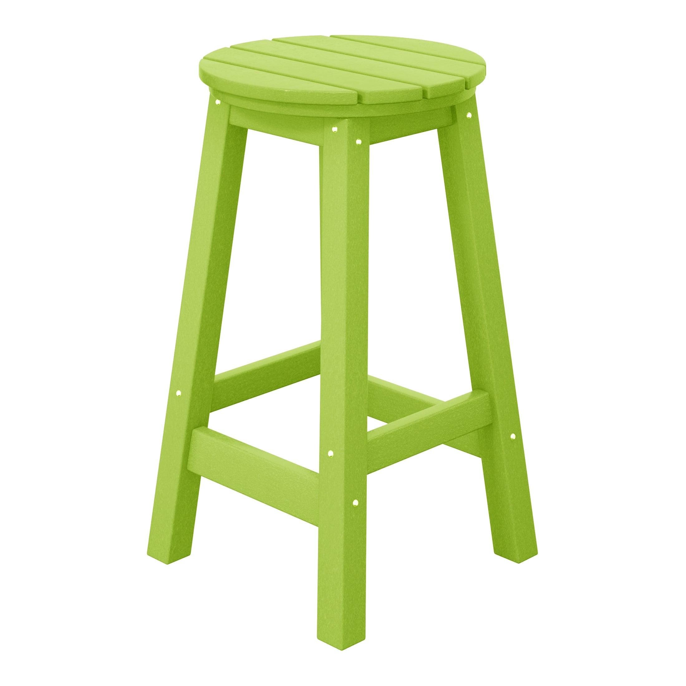 Paradise 24" HDPE Round Outdoor Patio Counter Height Bar Stool - Costaelm