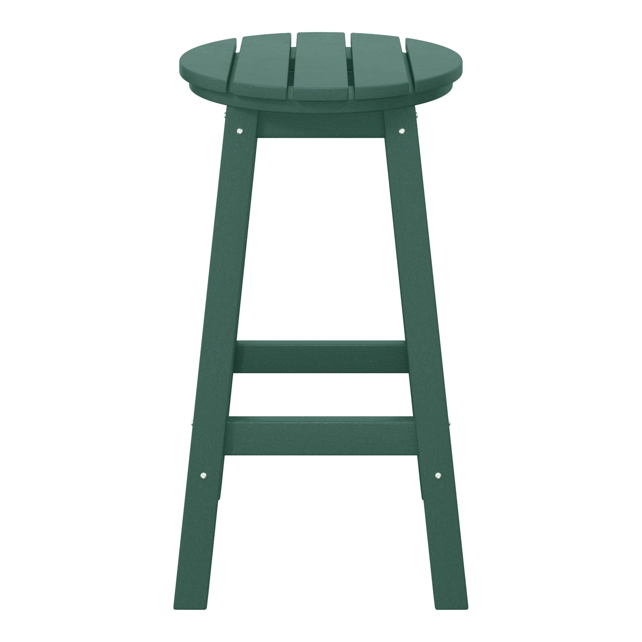 Paradise 24" HDPE Round Outdoor Patio Counter Height Bar Stool - Costaelm