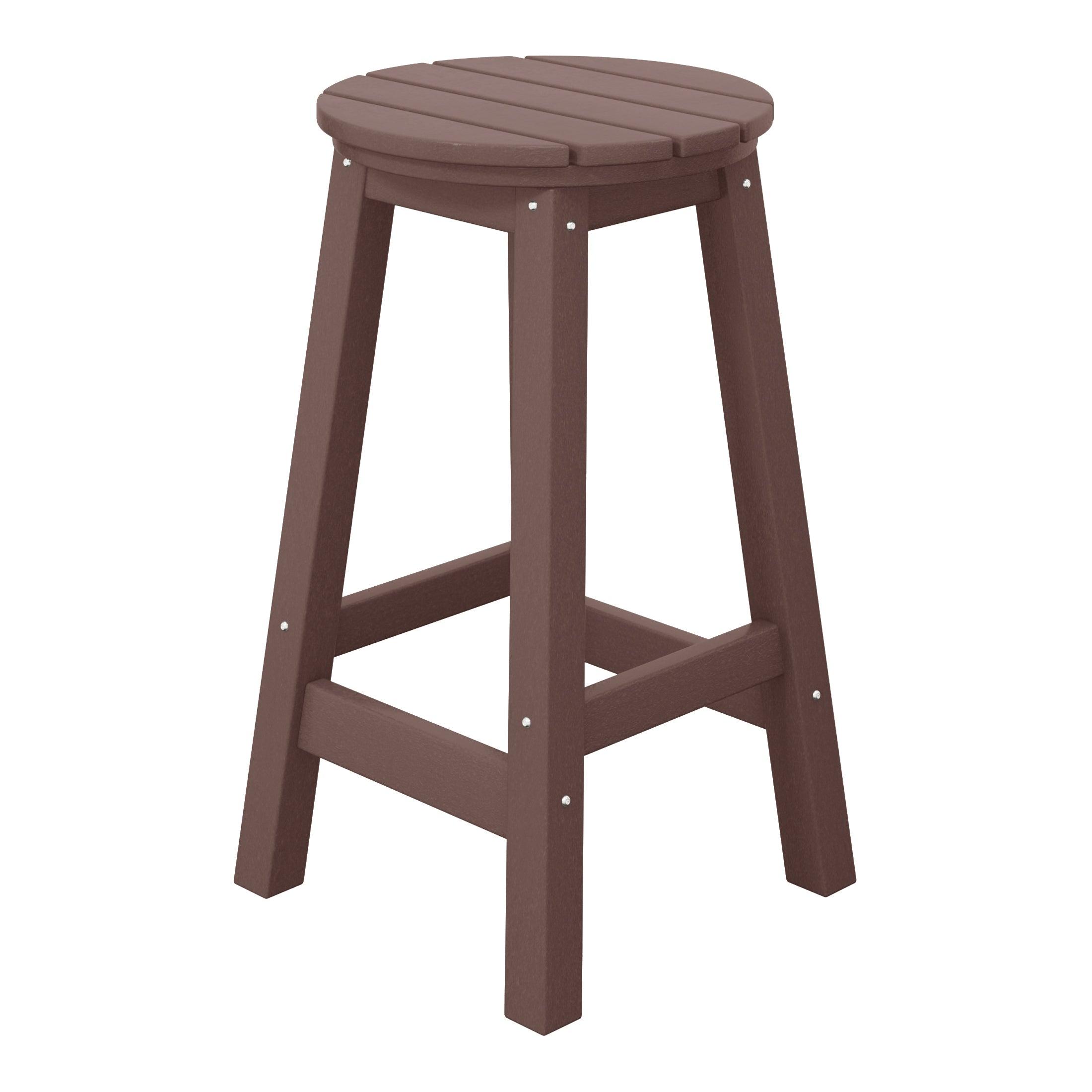 Paradise 24" HDPE Round Outdoor Patio Counter Height Bar Stool - Costaelm