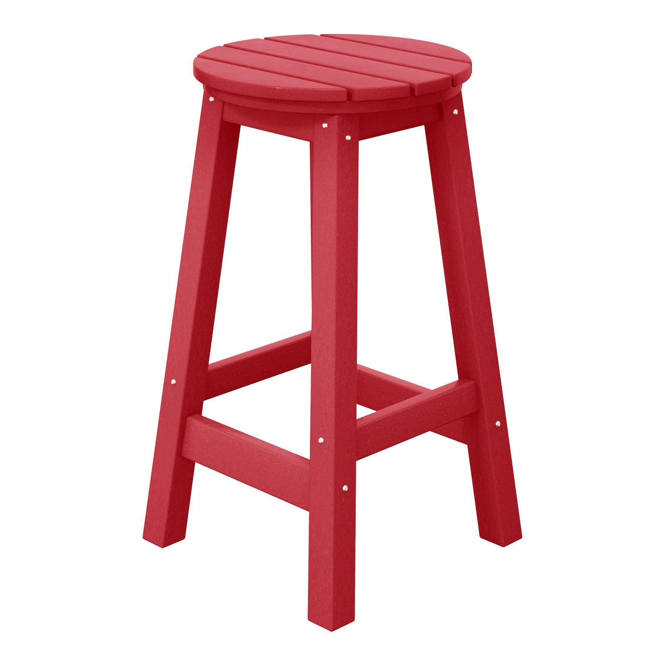 Paradise 24" HDPE Round Outdoor Patio Counter Height Bar Stool - Costaelm