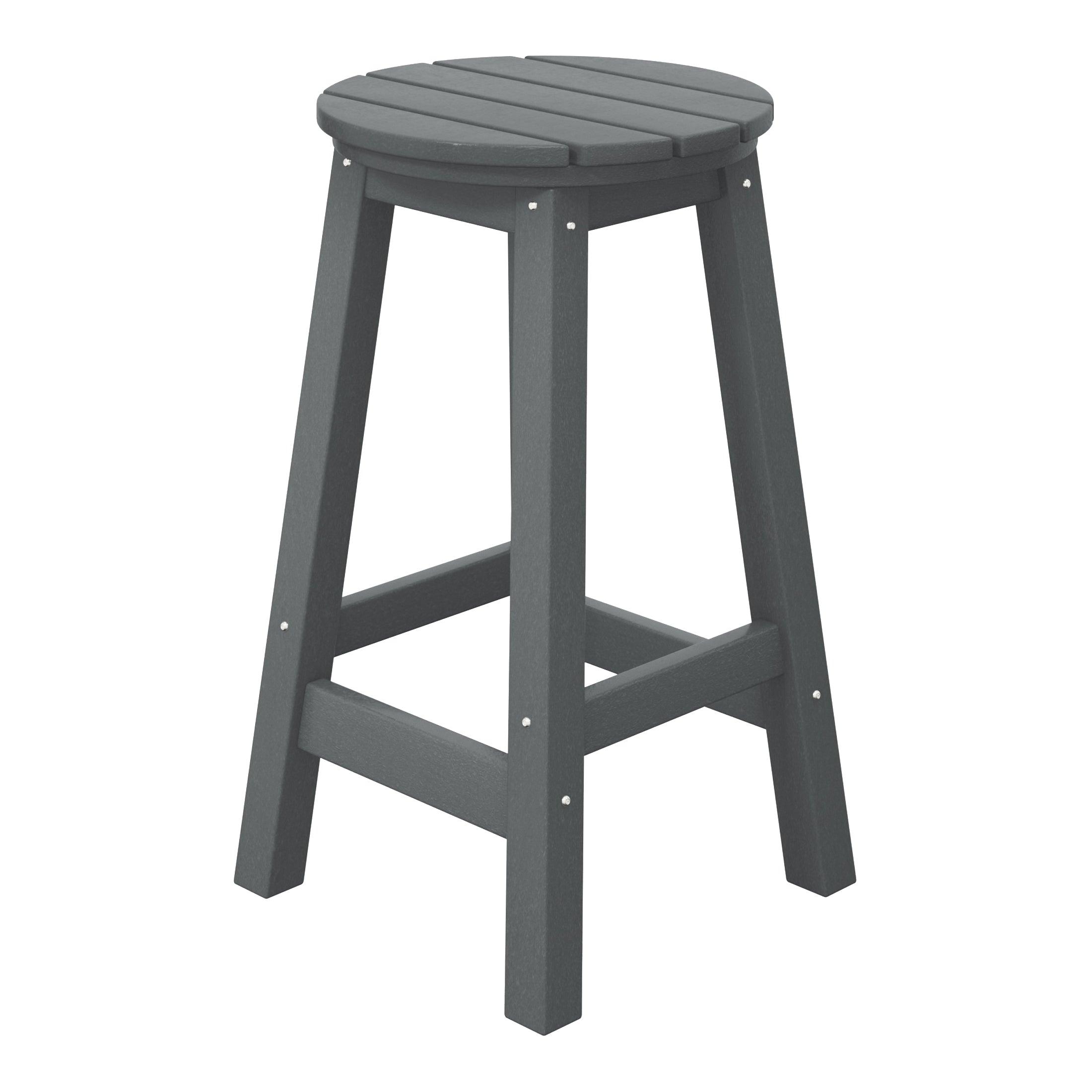 Paradise 24" HDPE Round Outdoor Patio Counter Height Bar Stool - Costaelm