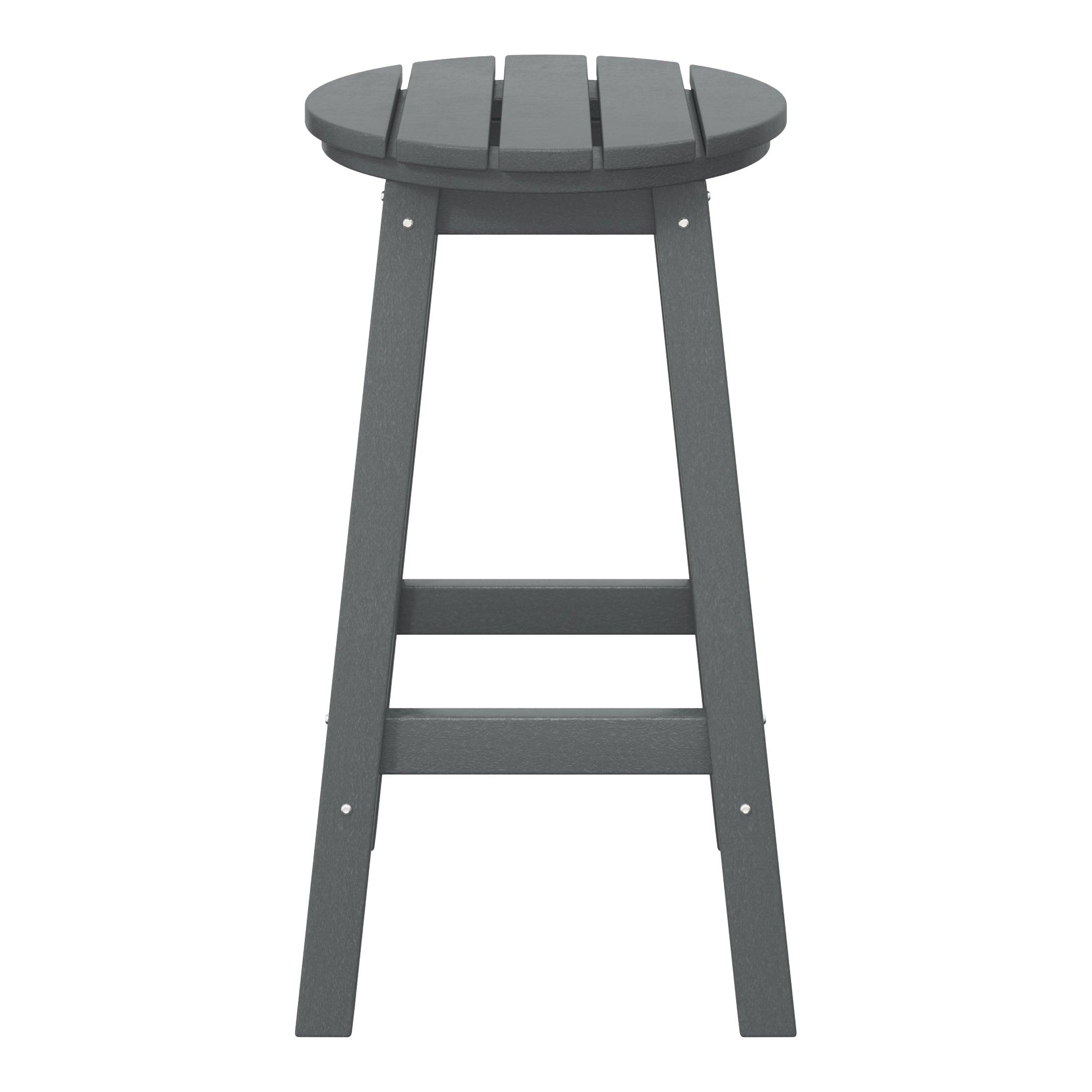 Paradise 24" HDPE Round Outdoor Patio Counter Height Bar Stool - Costaelm