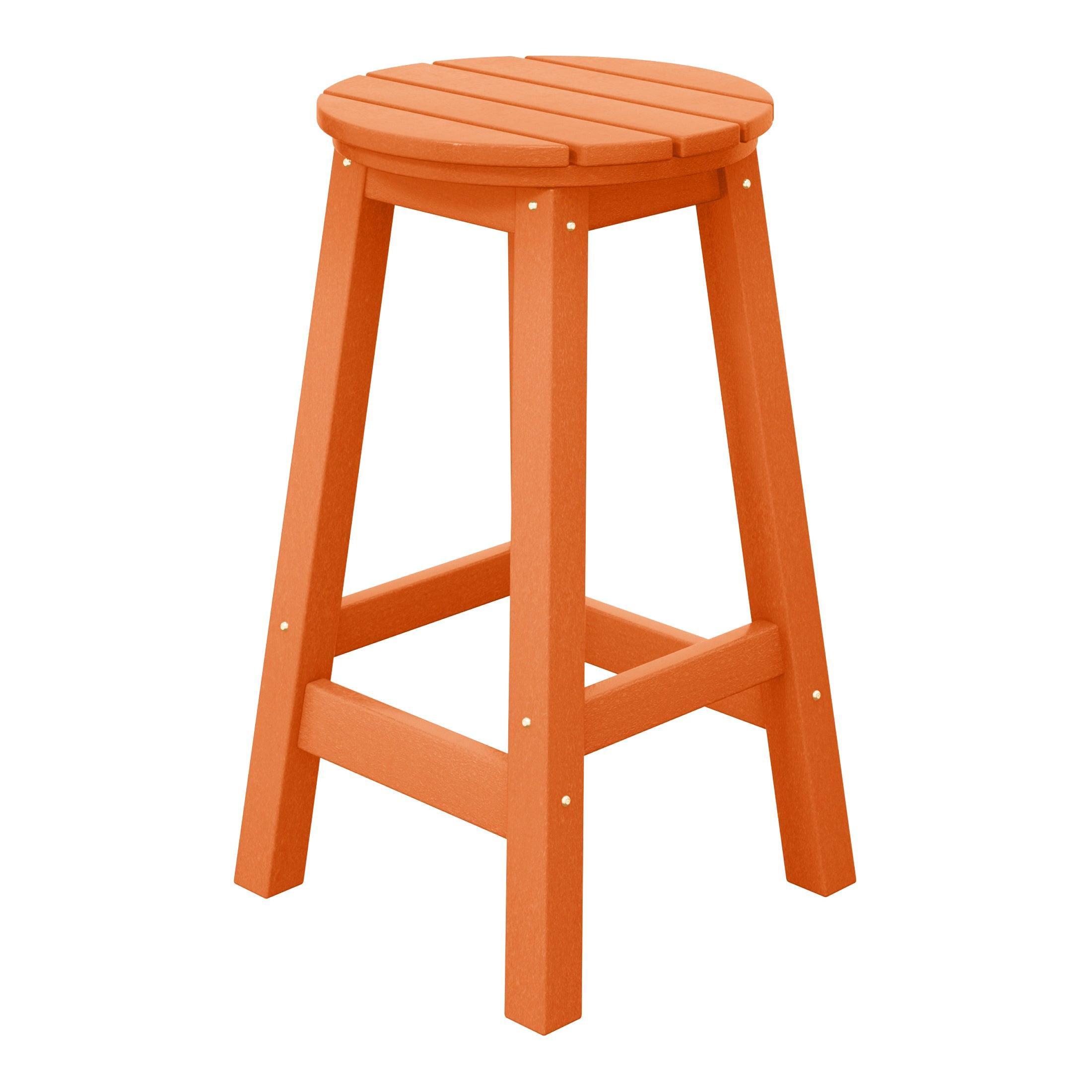 Paradise 24" HDPE Round Outdoor Patio Counter Height Bar Stool - Costaelm