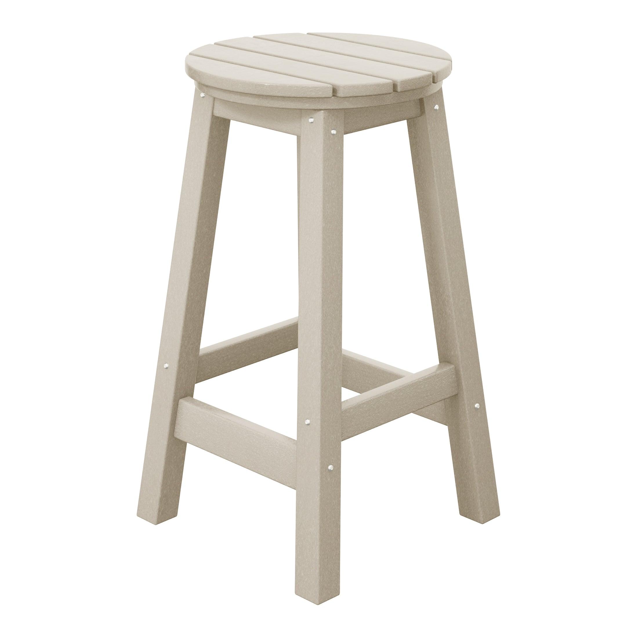 Paradise 24" HDPE Round Outdoor Patio Counter Height Bar Stool - Costaelm