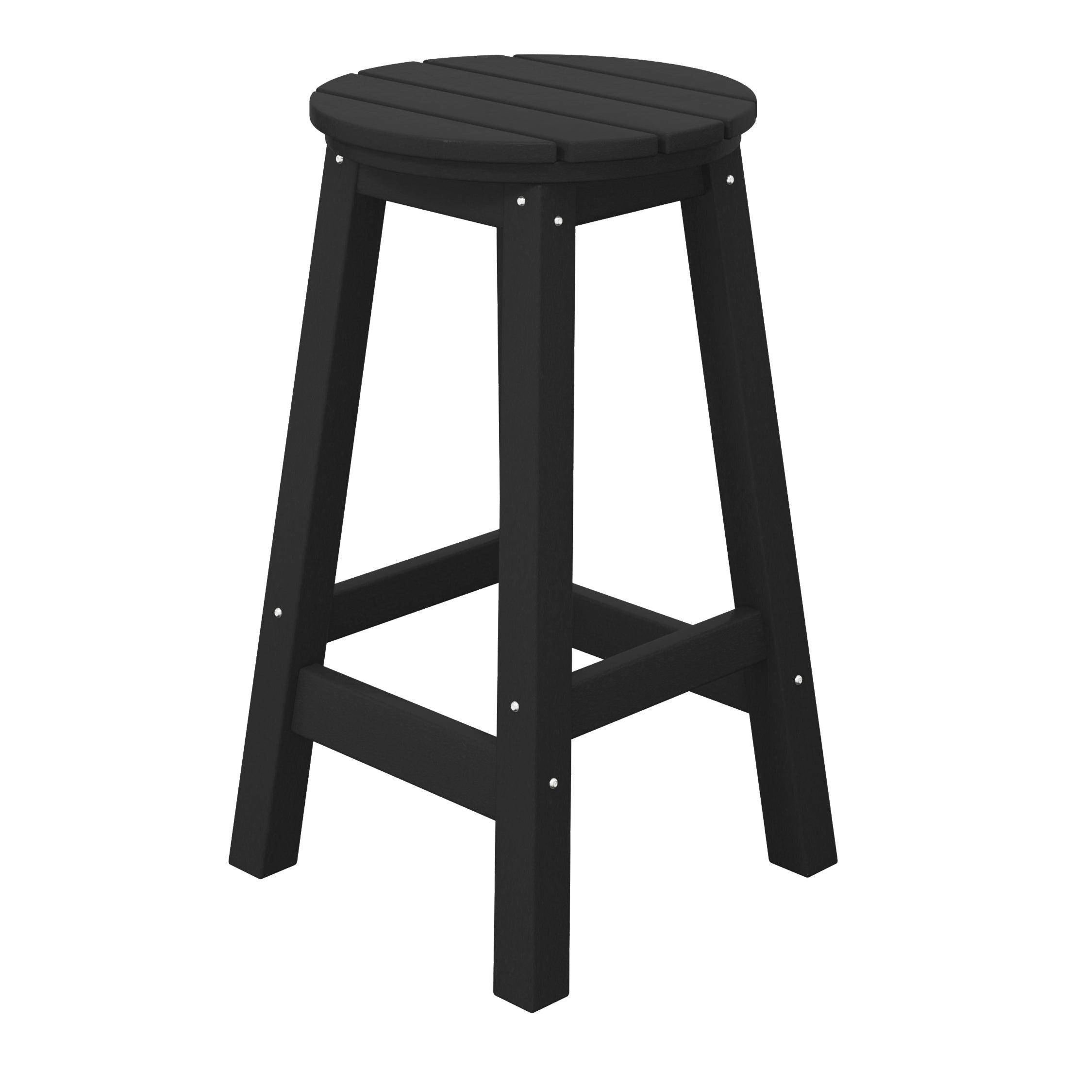 Paradise 24" HDPE Round Outdoor Patio Counter Height Bar Stool - Costaelm