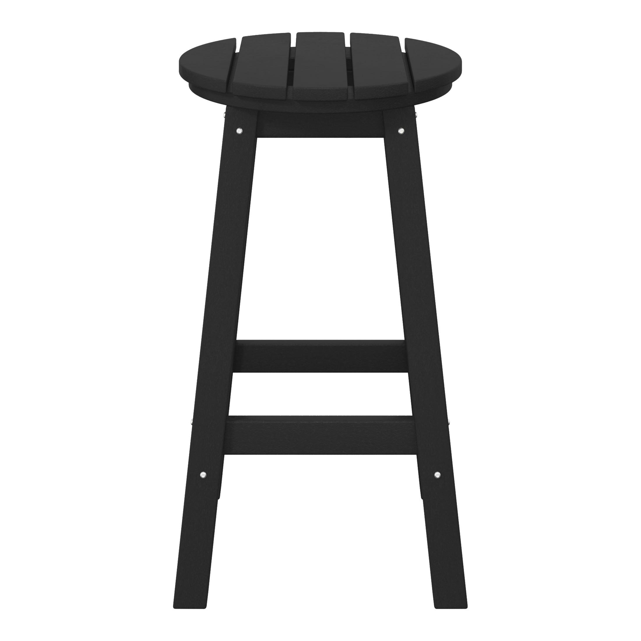 Paradise 24" HDPE Round Outdoor Patio Counter Height Bar Stool - Costaelm