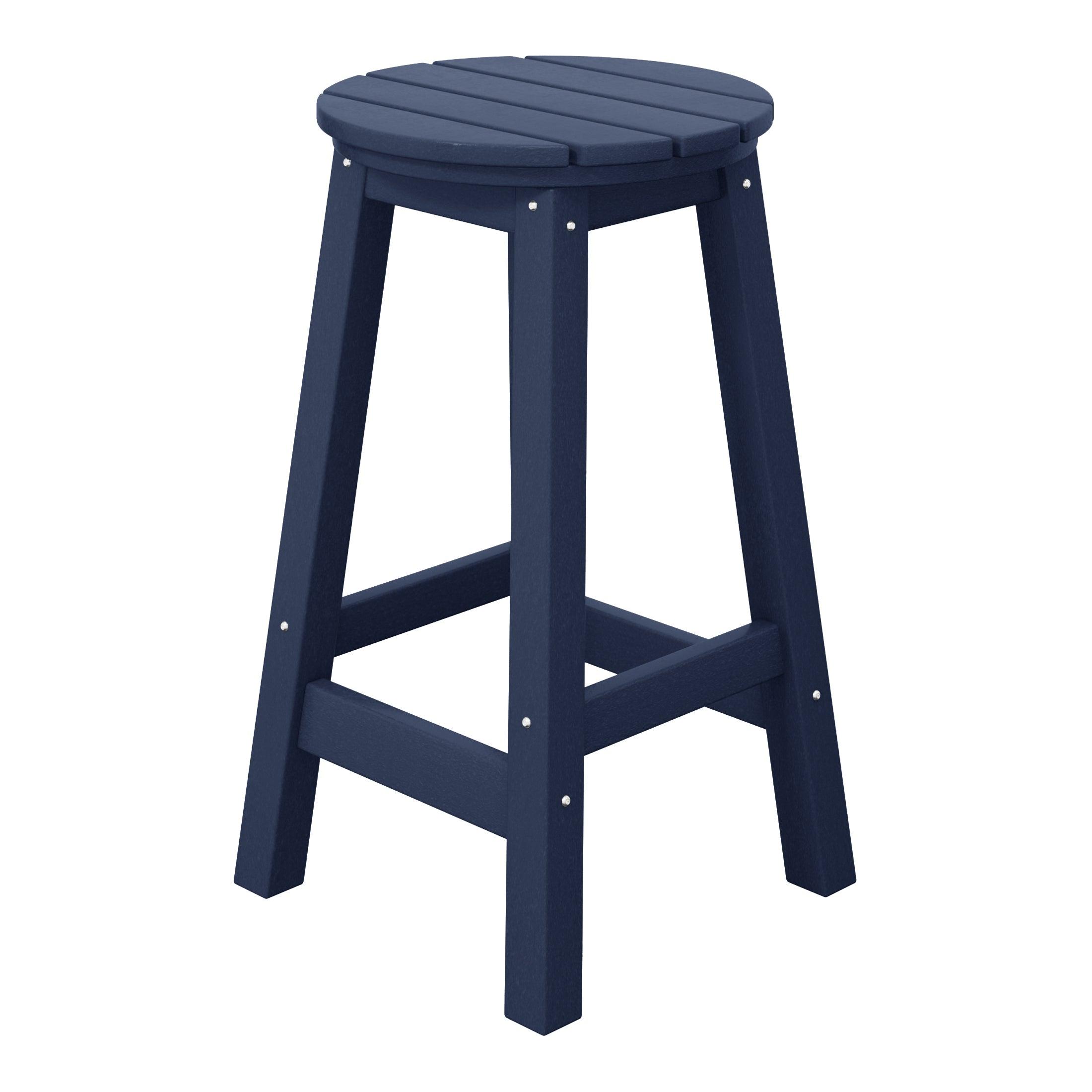 Paradise 24" HDPE Round Outdoor Patio Counter Height Bar Stool - Costaelm