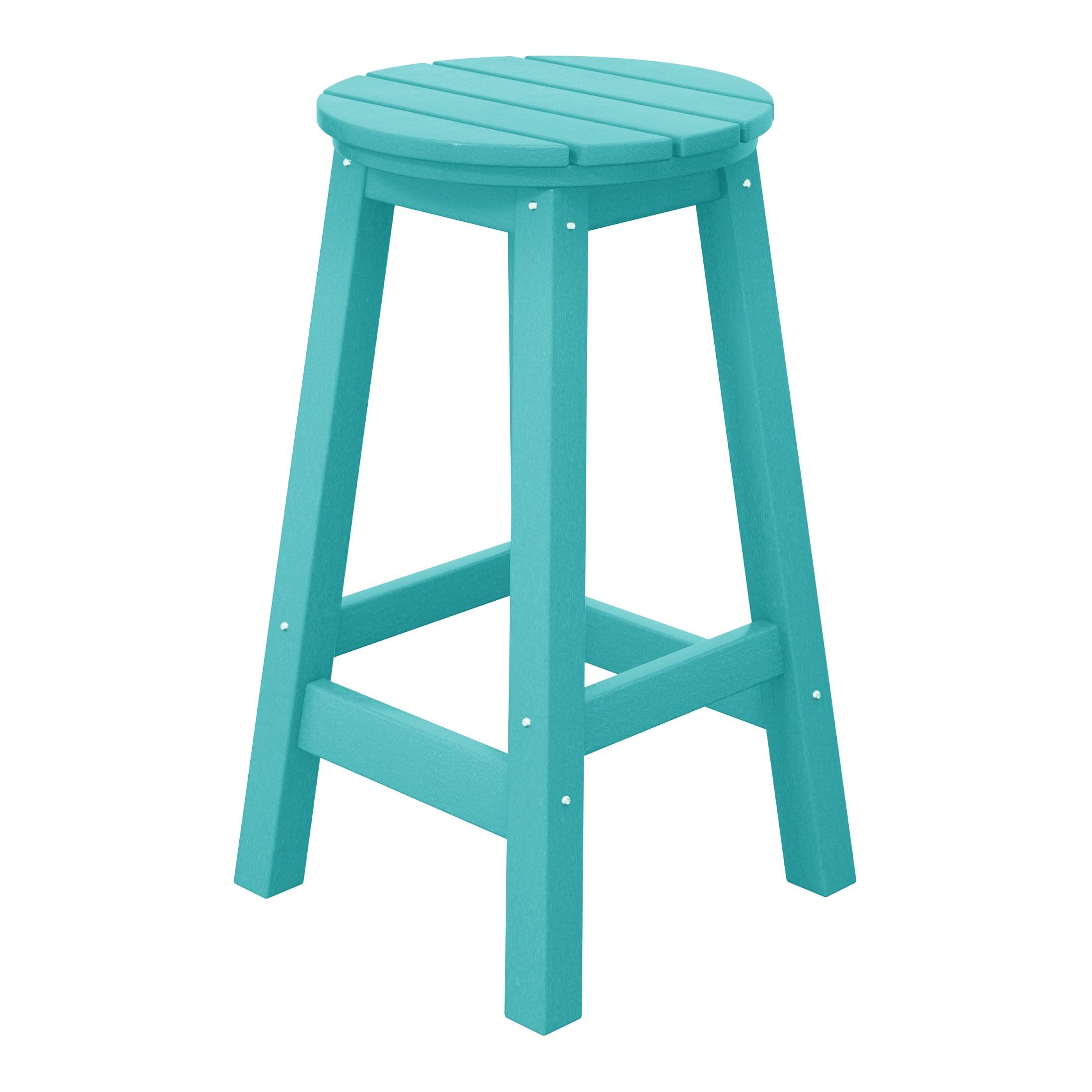 Paradise 24" HDPE Round Outdoor Patio Counter Height Bar Stool - Costaelm