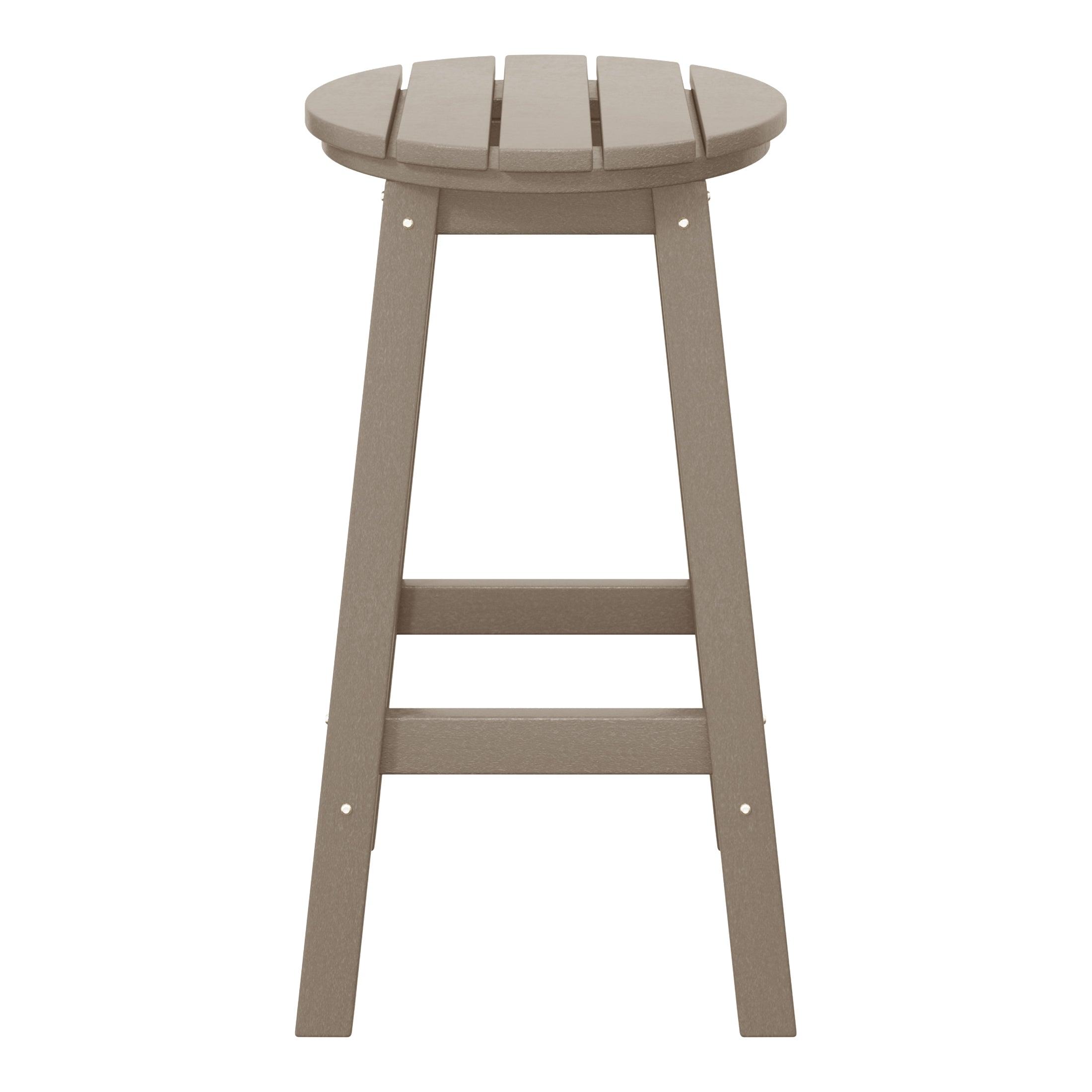 Paradise 24" HDPE Round Outdoor Patio Counter Height Bar Stool - Costaelm