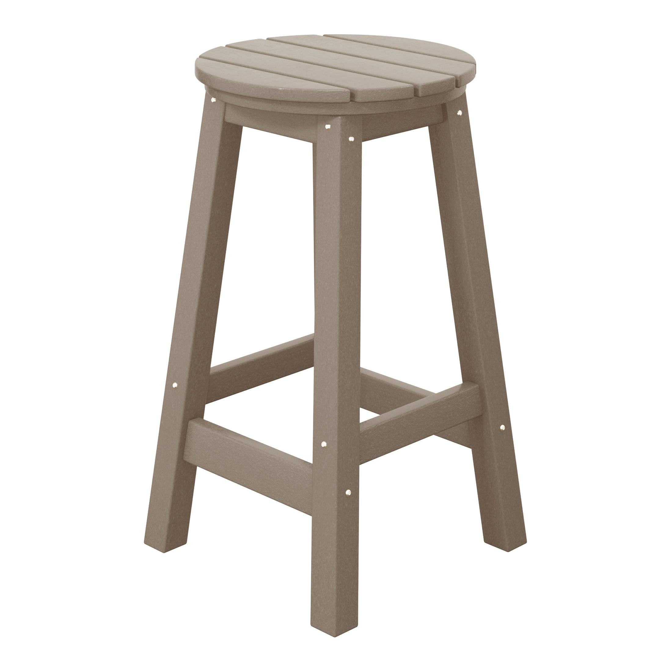 Paradise 24" HDPE Round Outdoor Patio Counter Height Bar Stool (Set of 2) - Costaelm