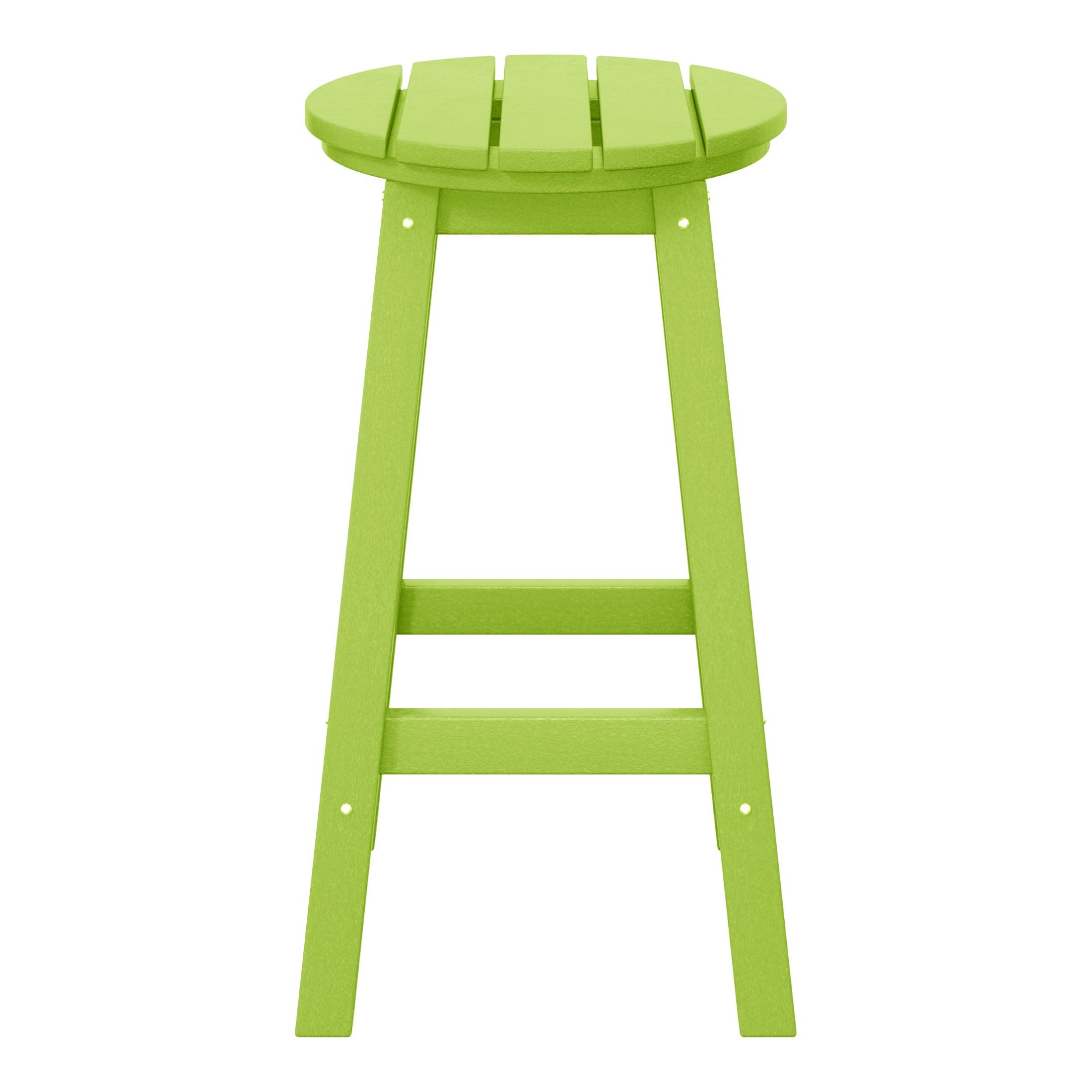 Paradise 24" HDPE Round Outdoor Patio Counter Height Bar Stool (Set of 2) - Costaelm