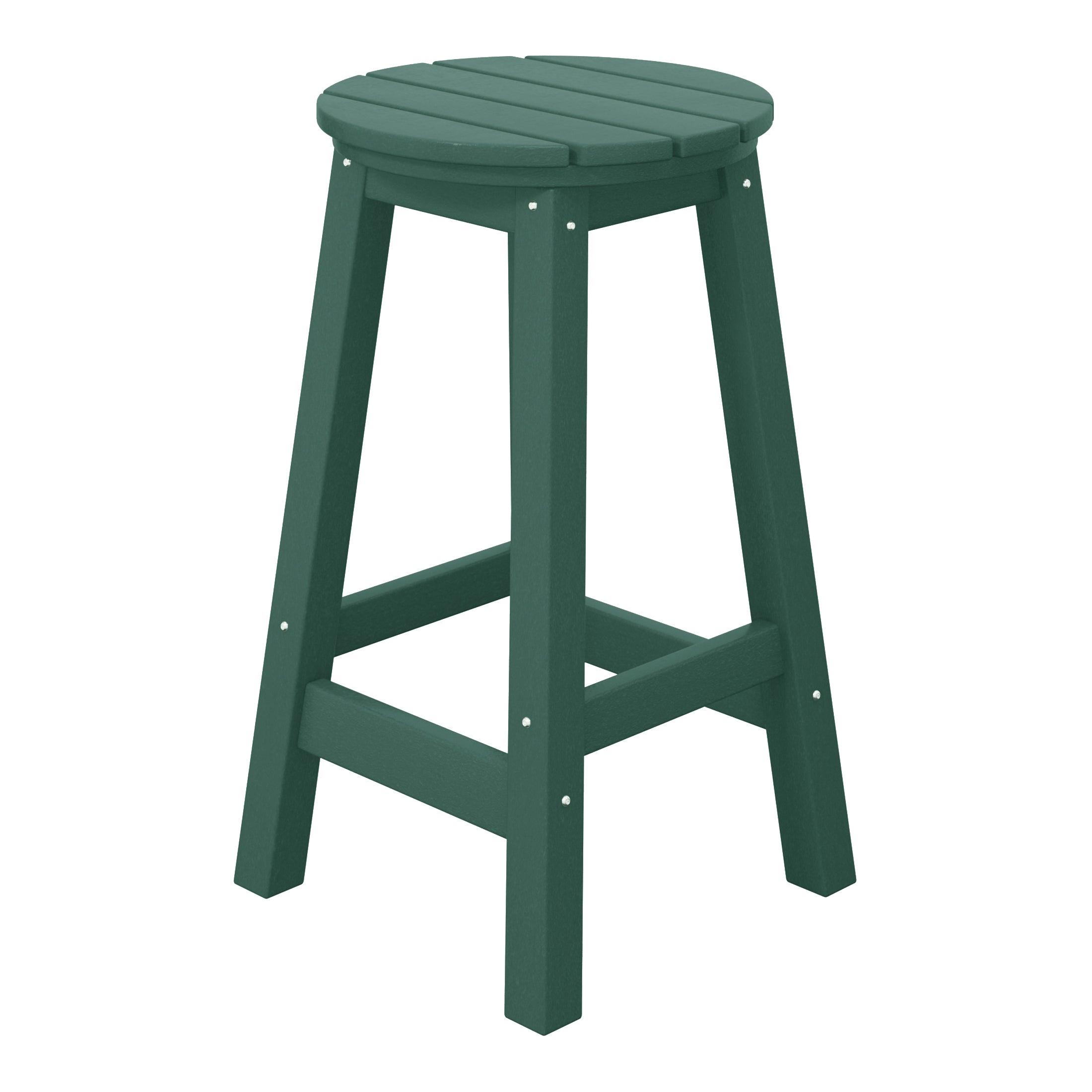 Paradise 24" HDPE Round Outdoor Patio Counter Height Bar Stool (Set of 2) - Costaelm