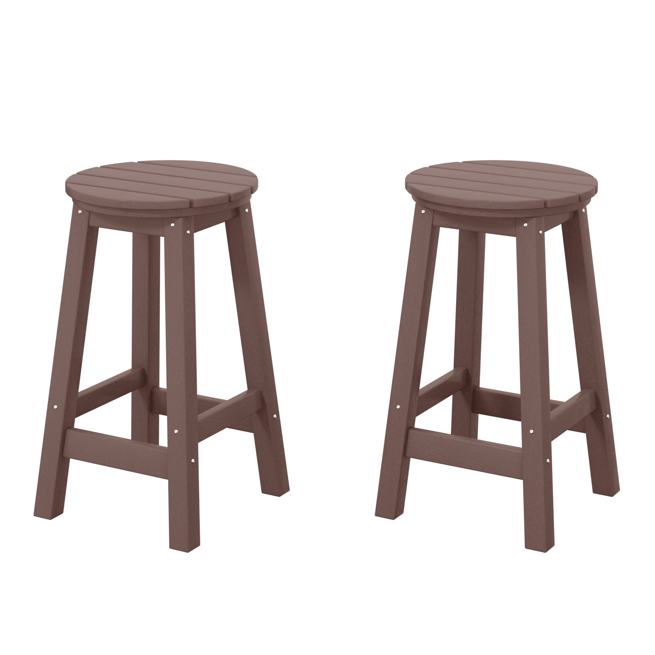 Paradise 24" HDPE Round Outdoor Patio Counter Height Bar Stool (Set of 2)