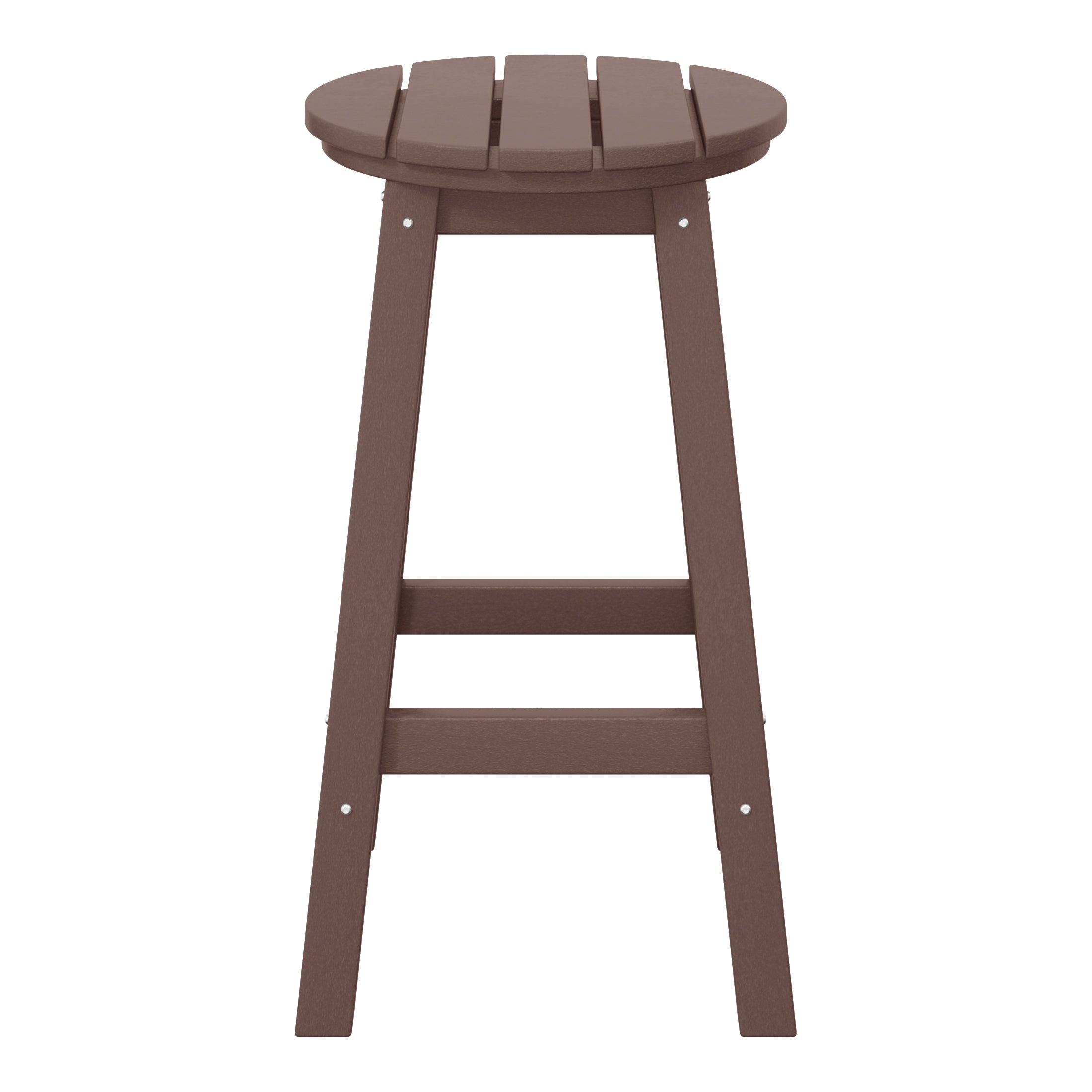 Paradise 24" HDPE Round Outdoor Patio Counter Height Bar Stool (Set of 3) - Costaelm