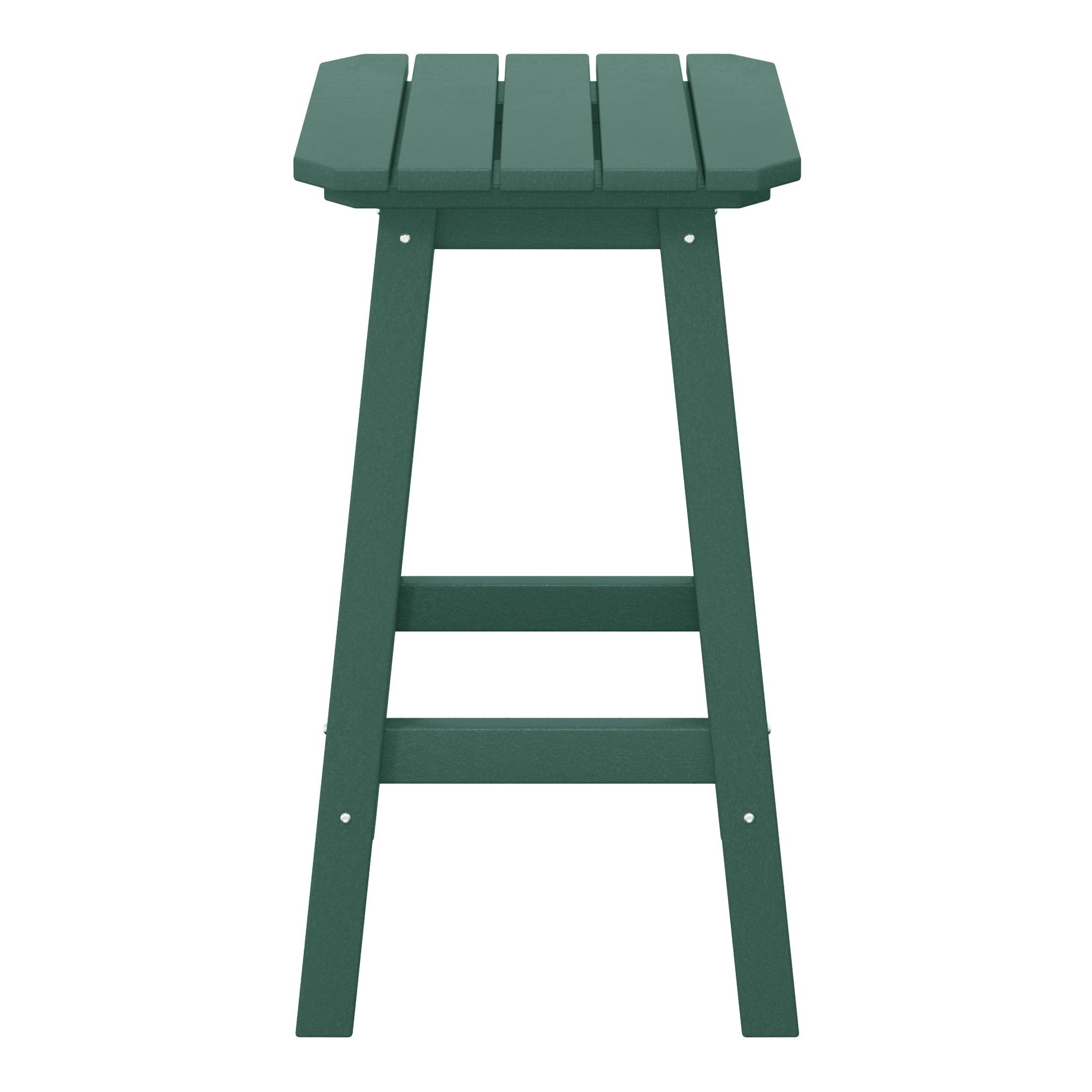 Paradise 24" Outdoor Patio HDPE Square Counter High Backless Bar Stool - Costaelm